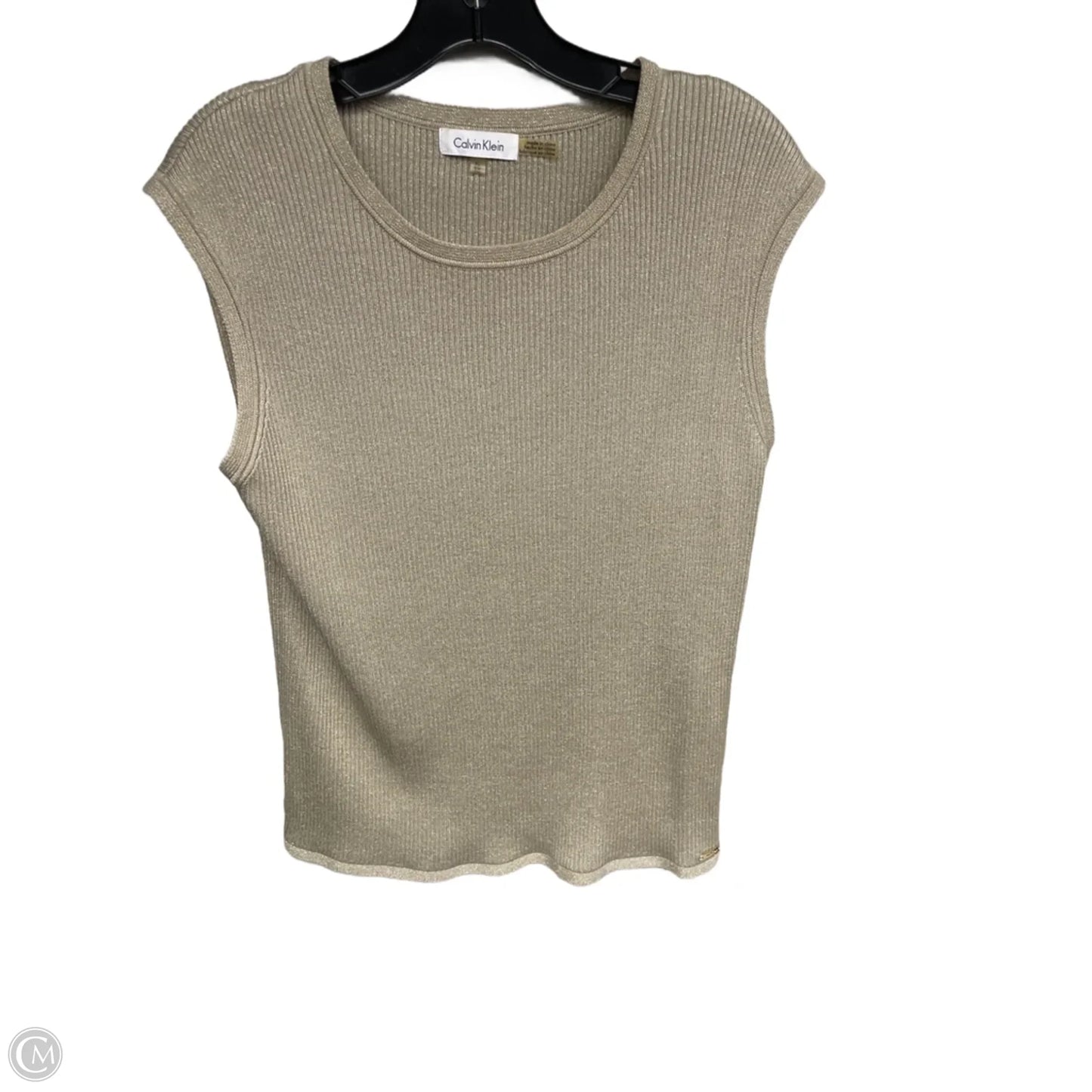 Top Sleeveless By Calvin Klein In Gold, Size: Xl
