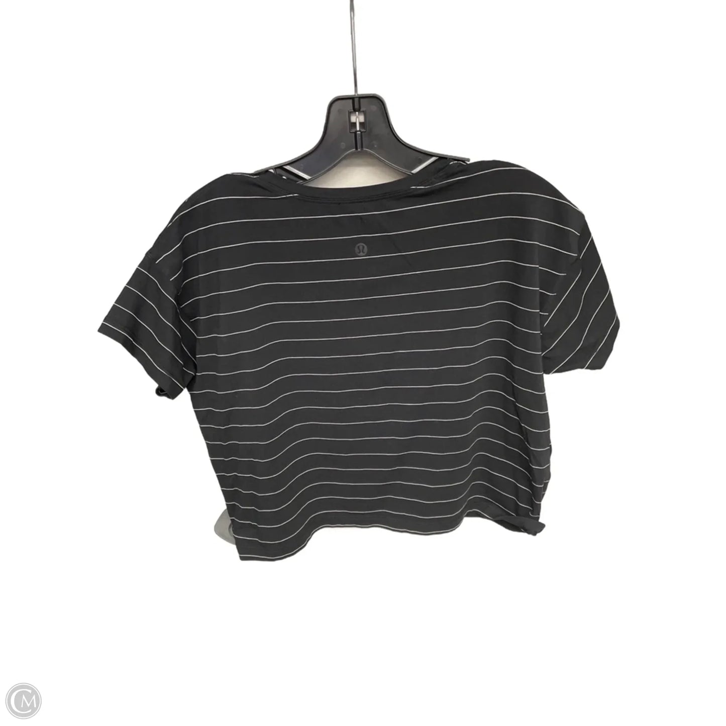 Athletic Top Short Sleeve By Lululemon In Black & White, Size: S