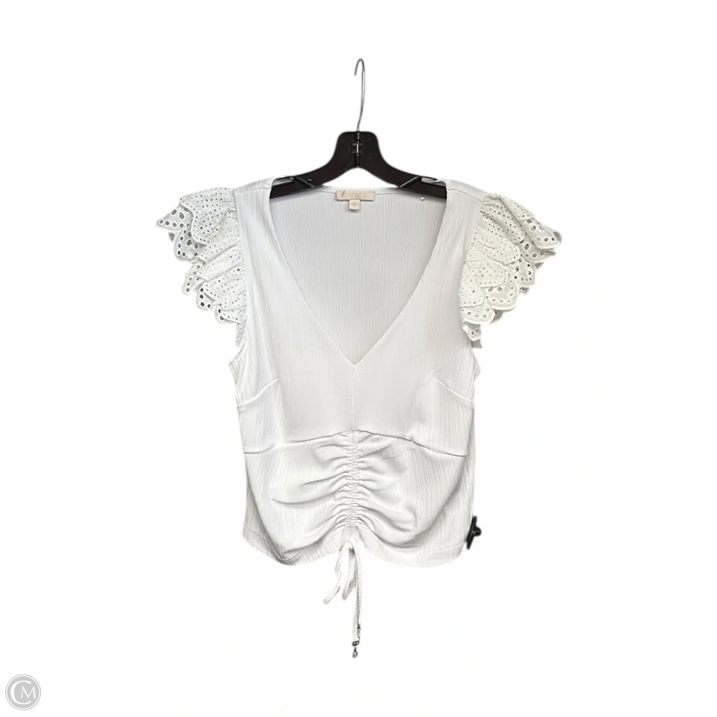 Top Short Sleeve By Guess In White, Size: L