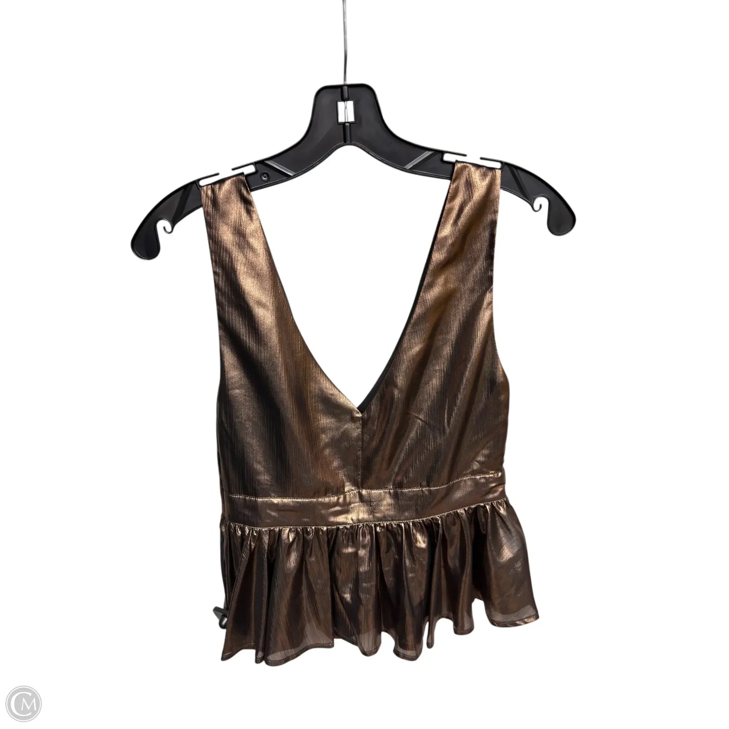 Top Sleeveless By Guess In Bronze, Size: S