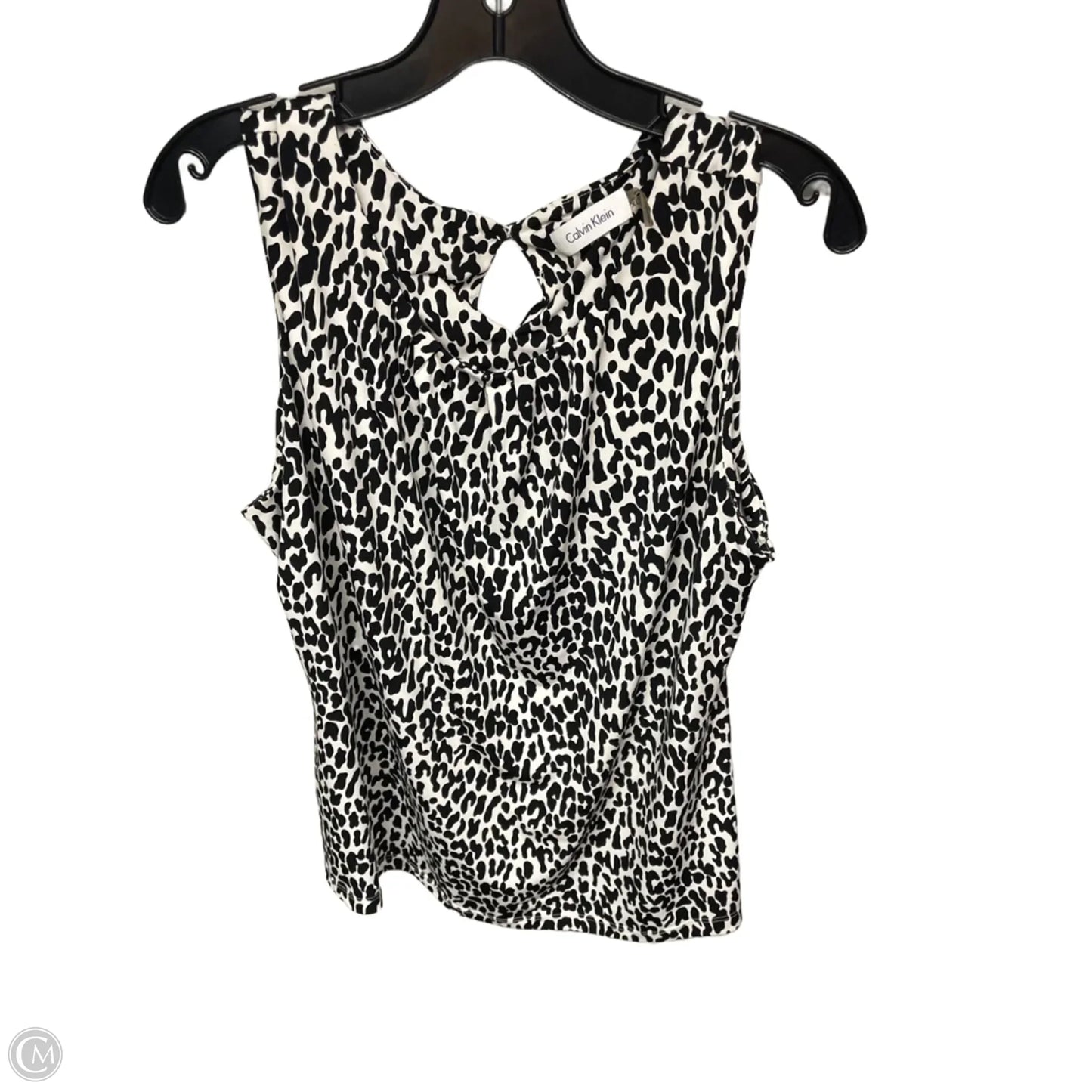 Top Sleeveless By Calvin Klein In Black & White, Size: Xl