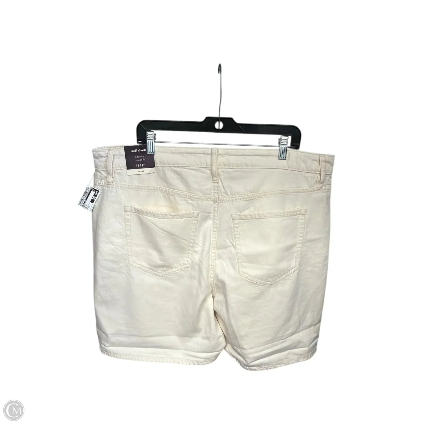 Shorts By Ava & Viv In White, Size: 18