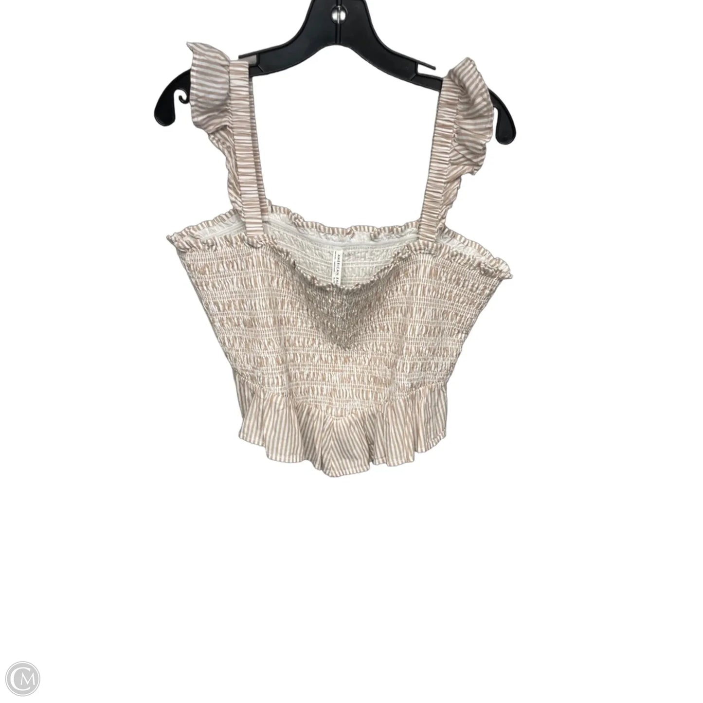 Top Sleeveless By American Eagle In Tan & White, Size: Xl