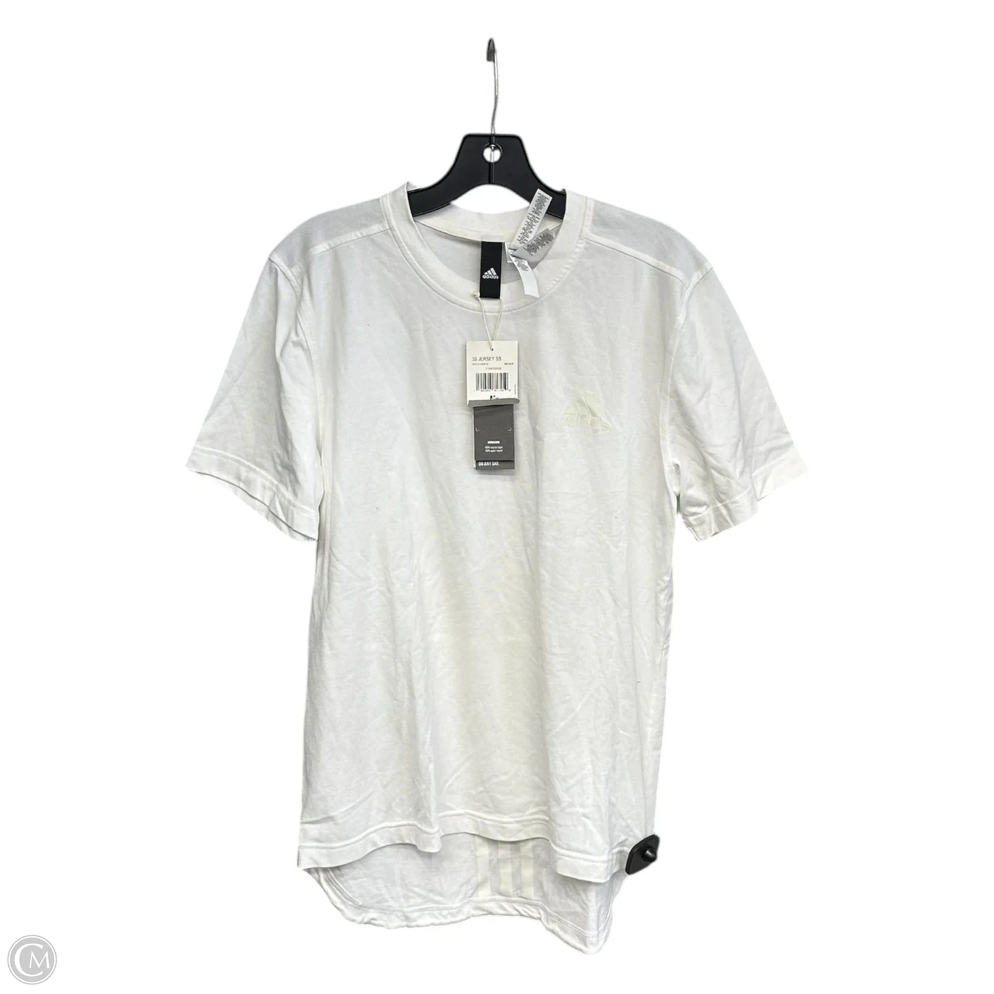 Athletic Top Short Sleeve By Adidas In White, Size: M