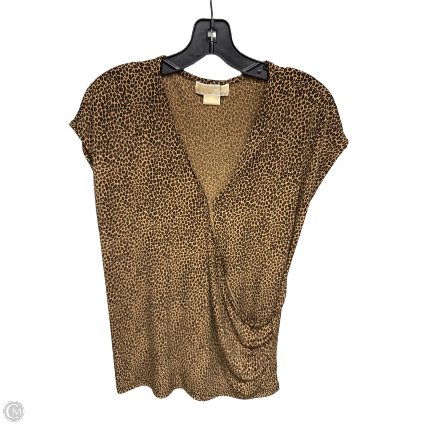 Top Short Sleeve By Michael By Michael Kors In Animal Print, Size: 1x