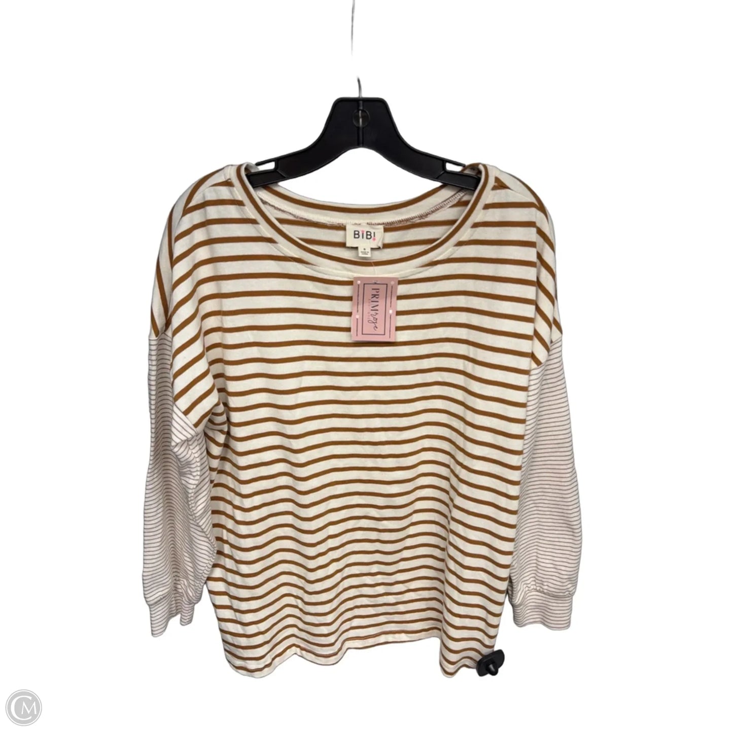 Top Long Sleeve By Bibi In Striped Pattern, Size: S