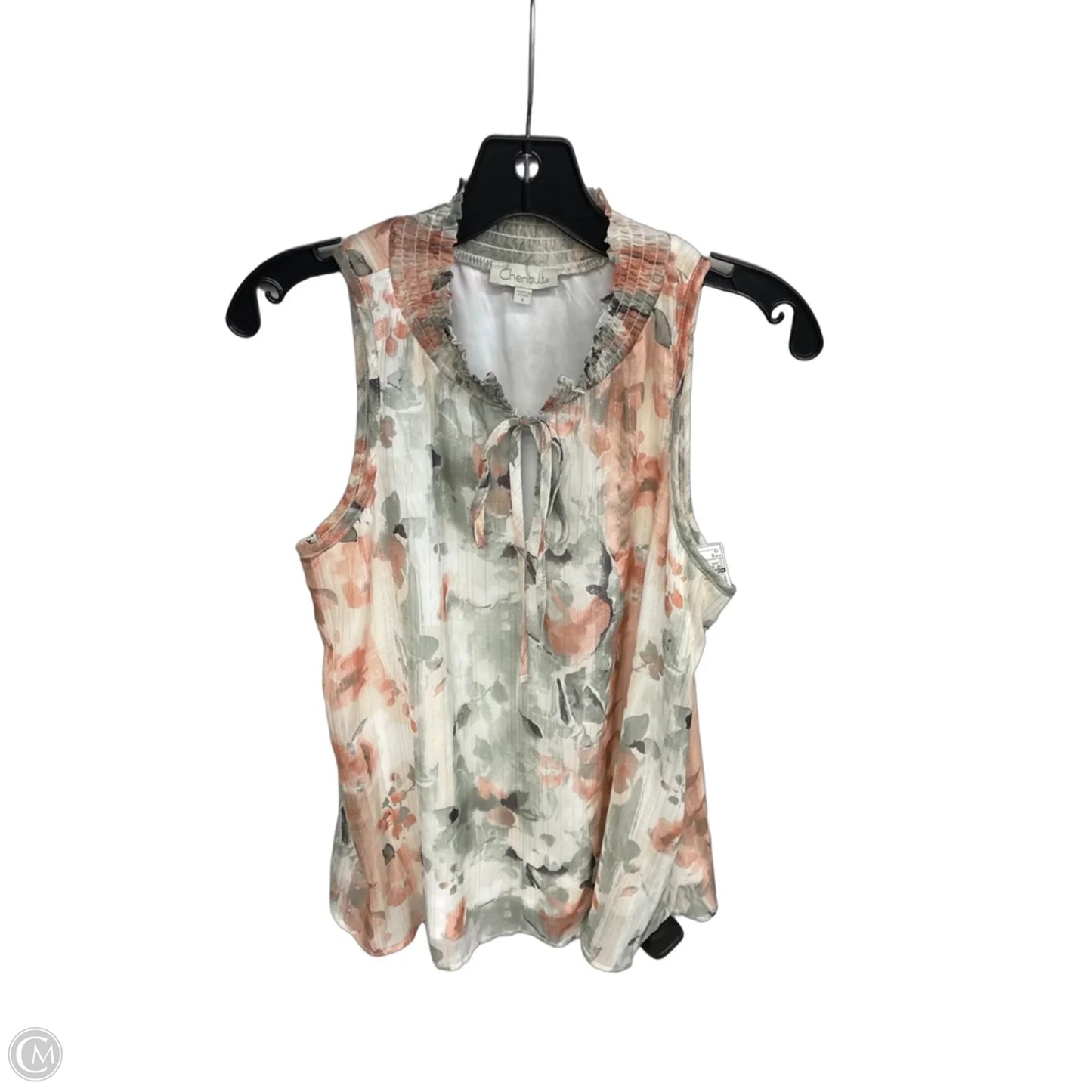Top Sleeveless By Chenault In Floral Print, Size: S