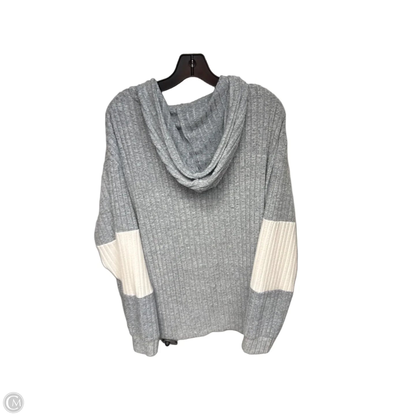 Cardigan By Clothes Mentor In Grey & White, Size: Xxl