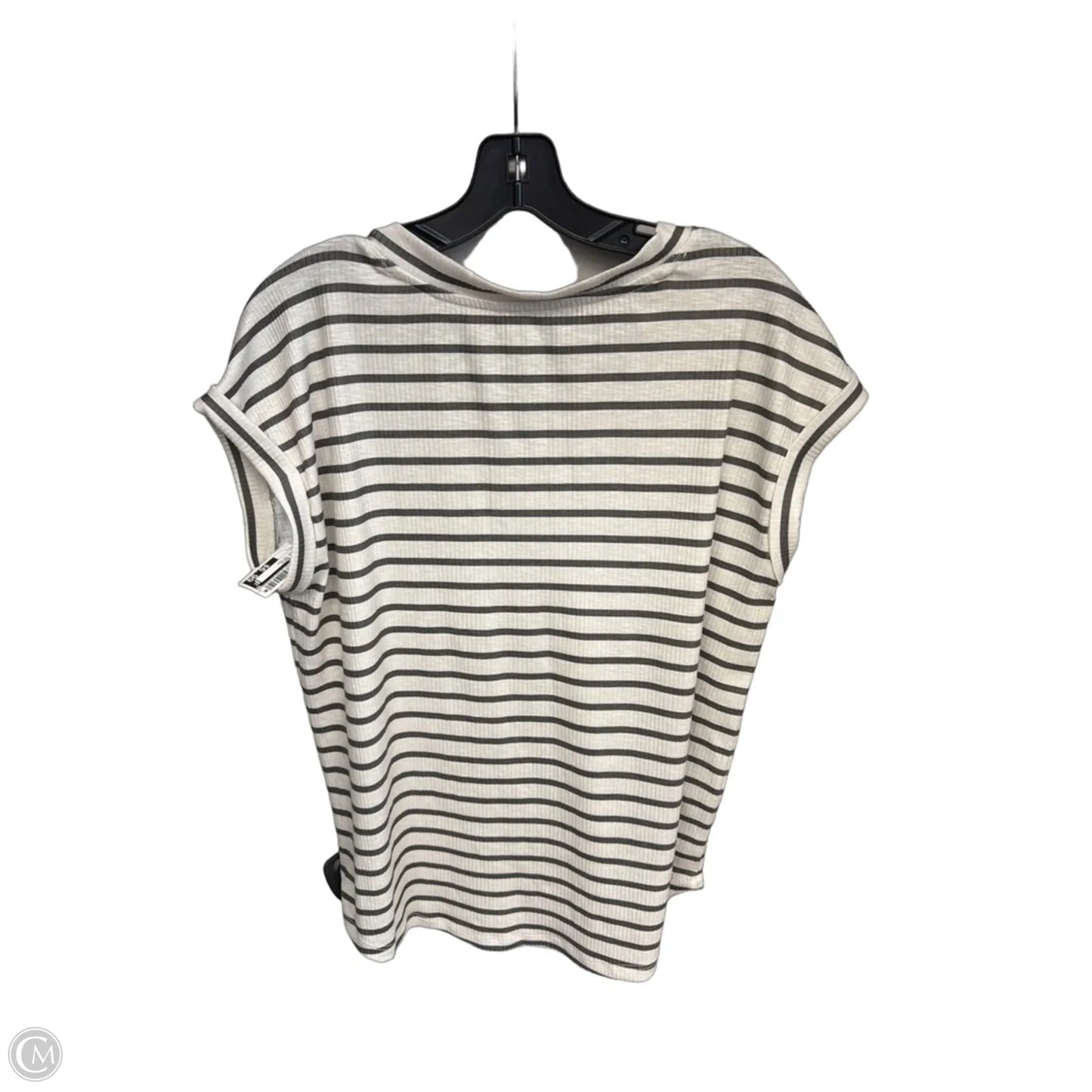 Top Short Sleeve Basic By Maurices In Striped Pattern, Size: L