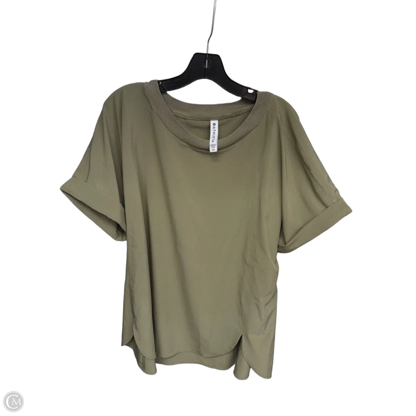 Athletic Top Short Sleeve By Athleta In Green, Size: 2x