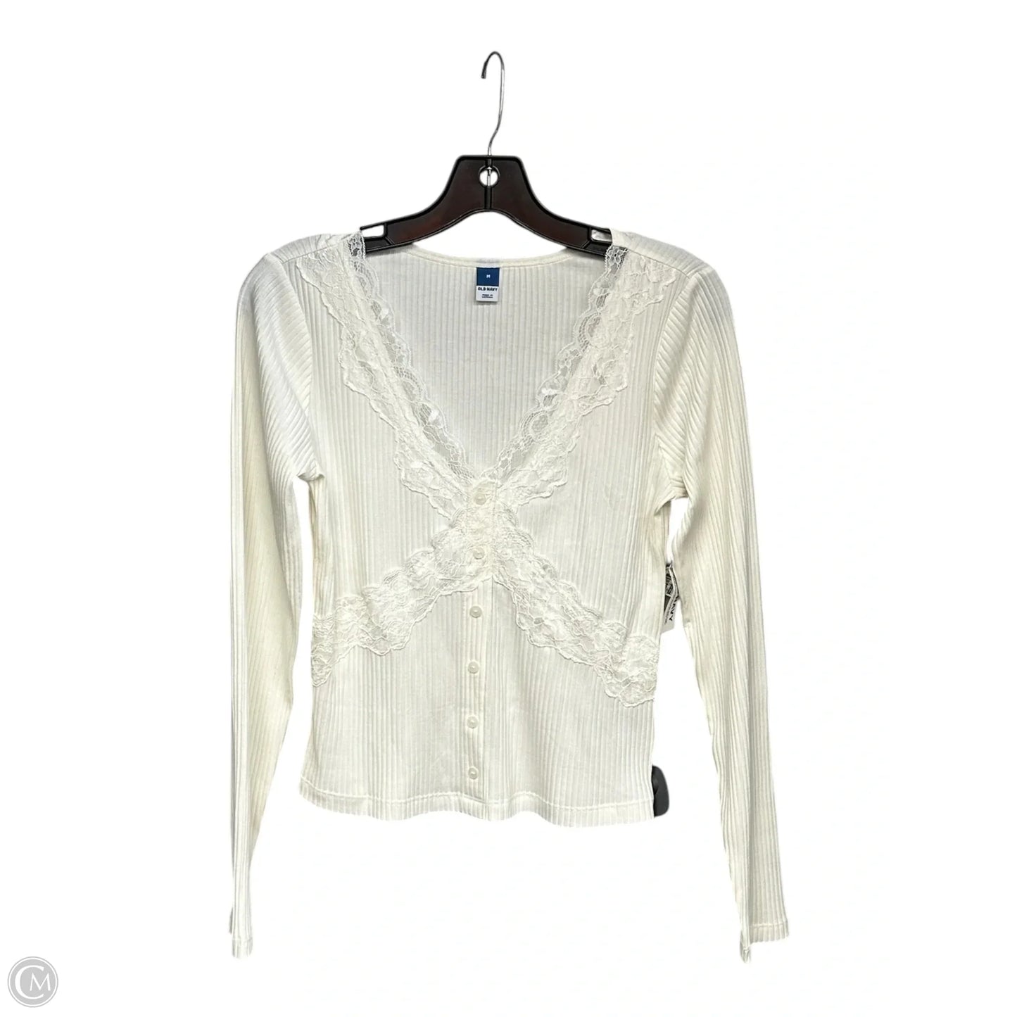 Top Long Sleeve By Old Navy In Cream, Size: M