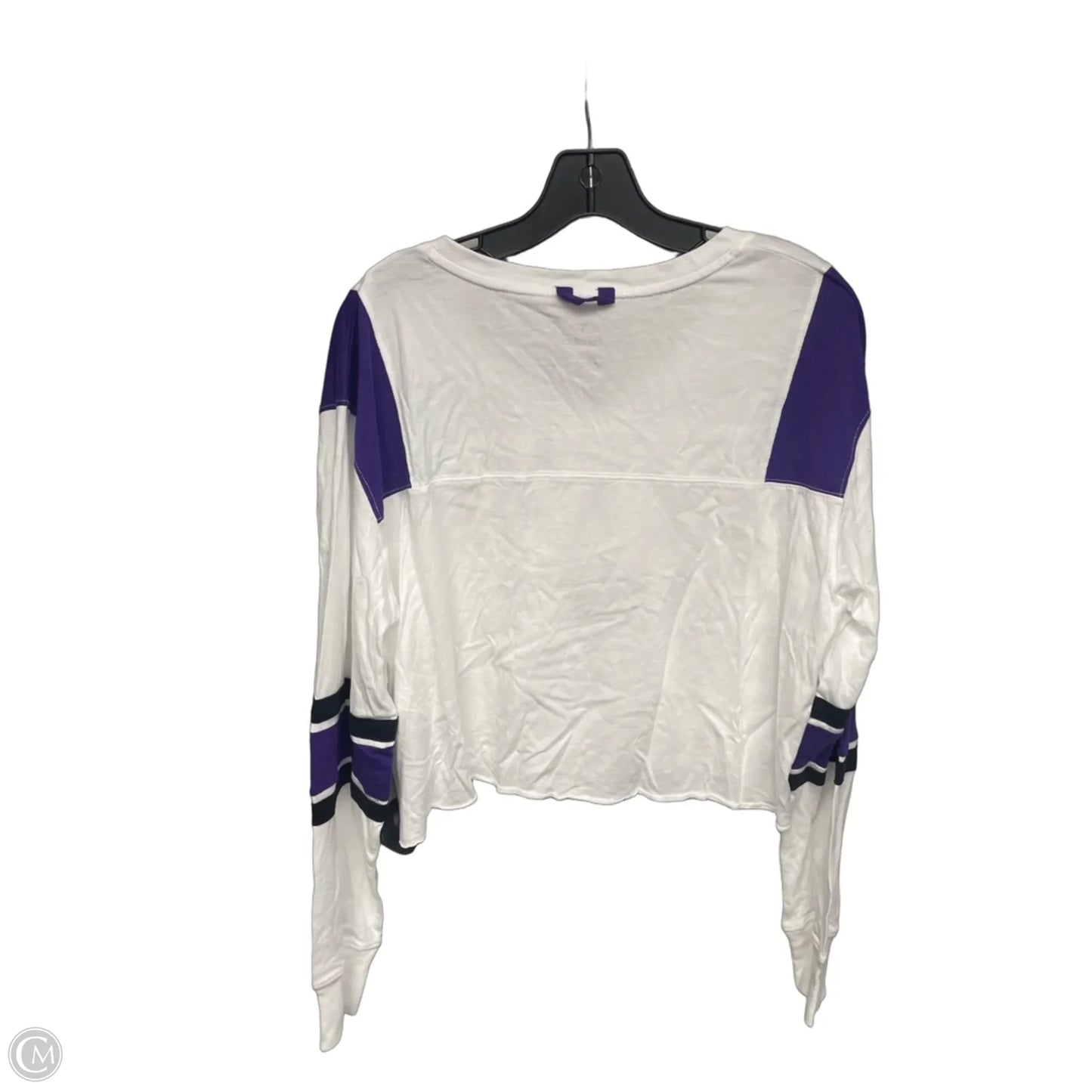 Athletic Top Long Sleeve Crewneck By Fanatics In Purple & White, Size: L