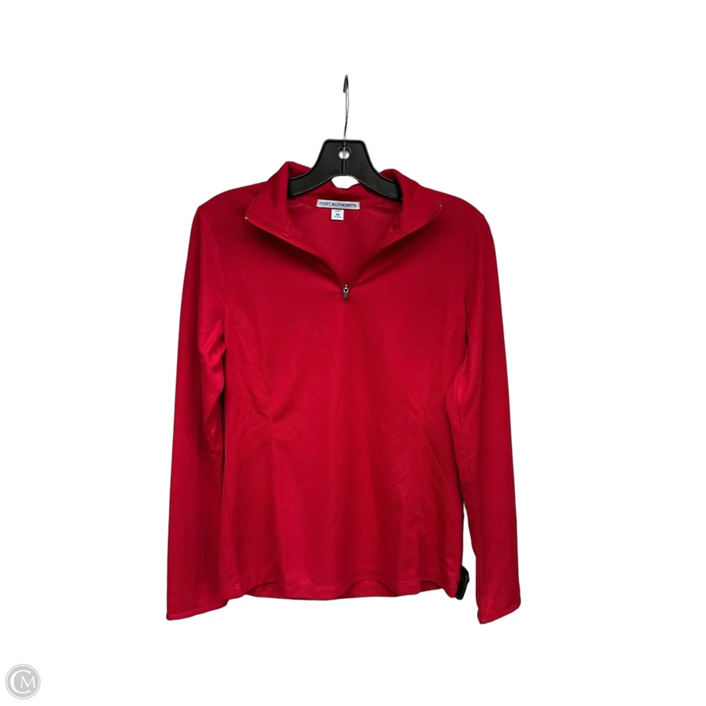 Athletic Top Long Sleeve Collar By Port Authority In Red, Size: Xs