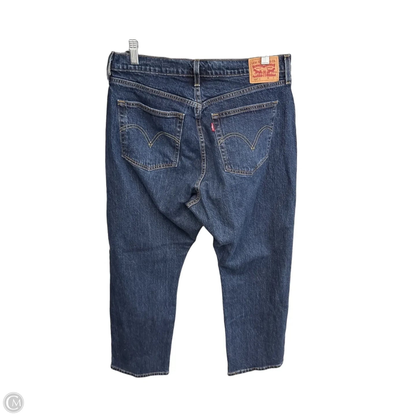 Jeans Straight By Levis In Blue Denim, Size: 14