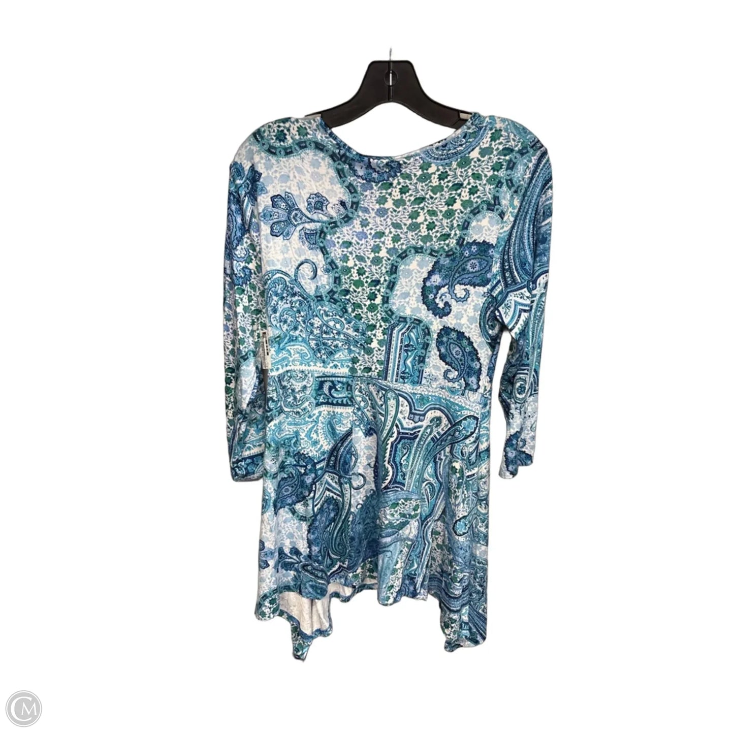 Tunic 3/4 Sleeve By Cupio In Blue & White, Size: M