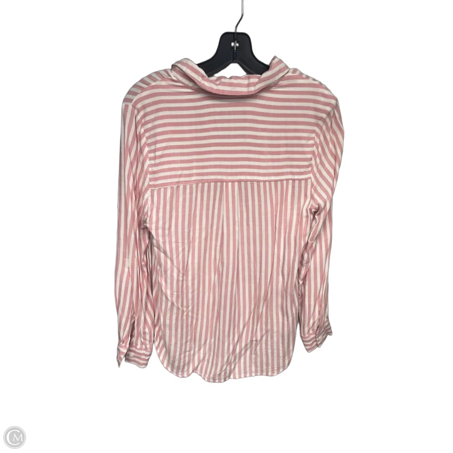 Top Long Sleeve By Clothes Mentor In Pink & White, Size: M