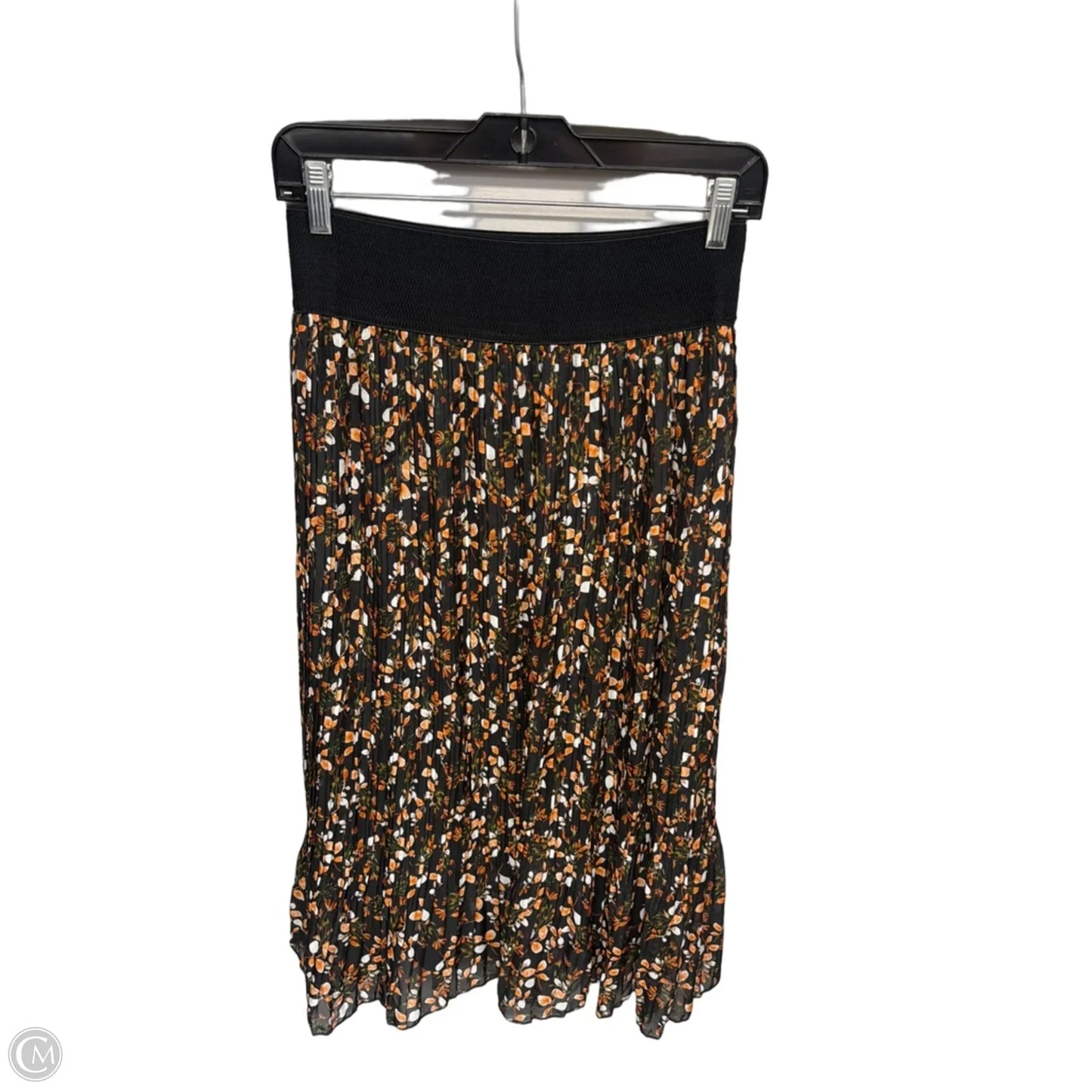 Skirt Midi By Clothes Mentor In Black & Orange, Size: S