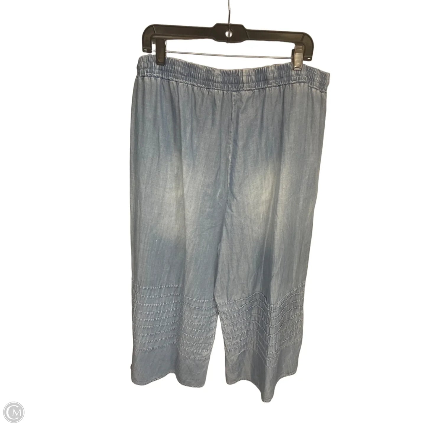 Pants Cropped By Easel In Blue Denim, Size: L