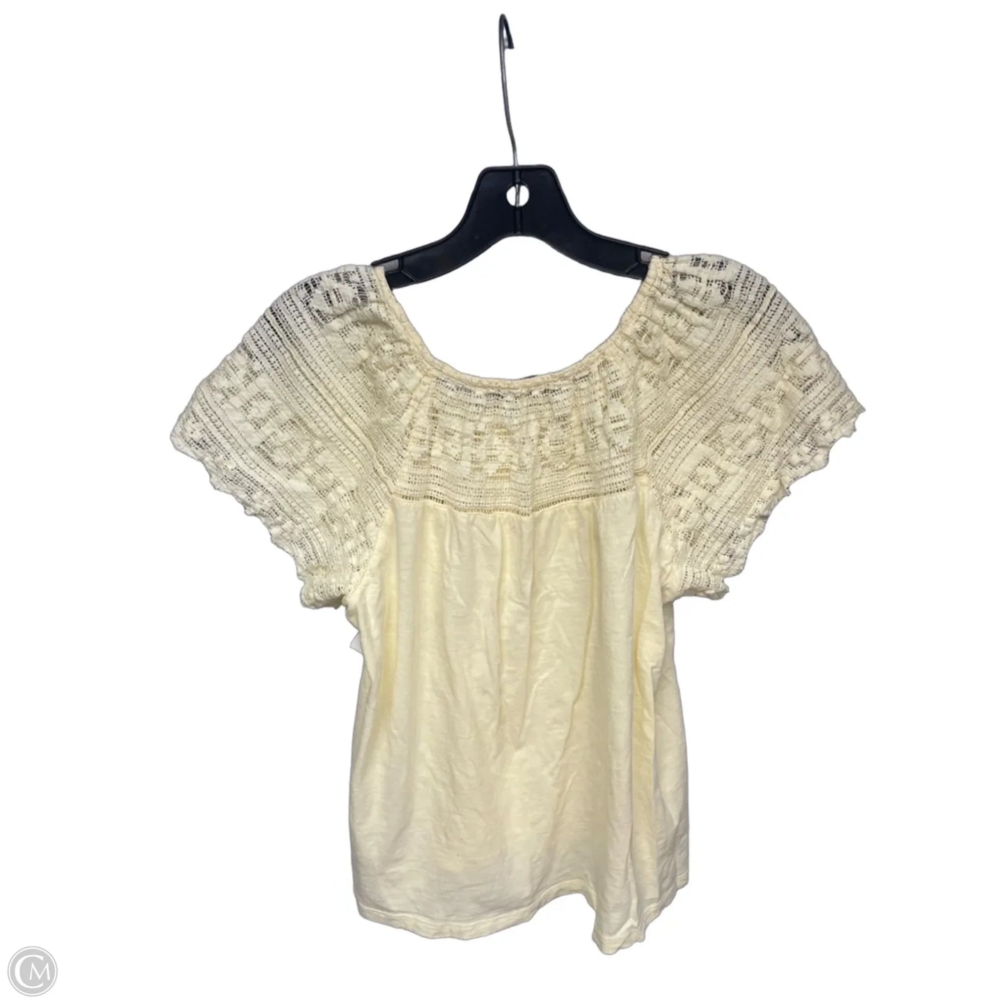 Top Short Sleeve By Loft In Yellow, Size: M