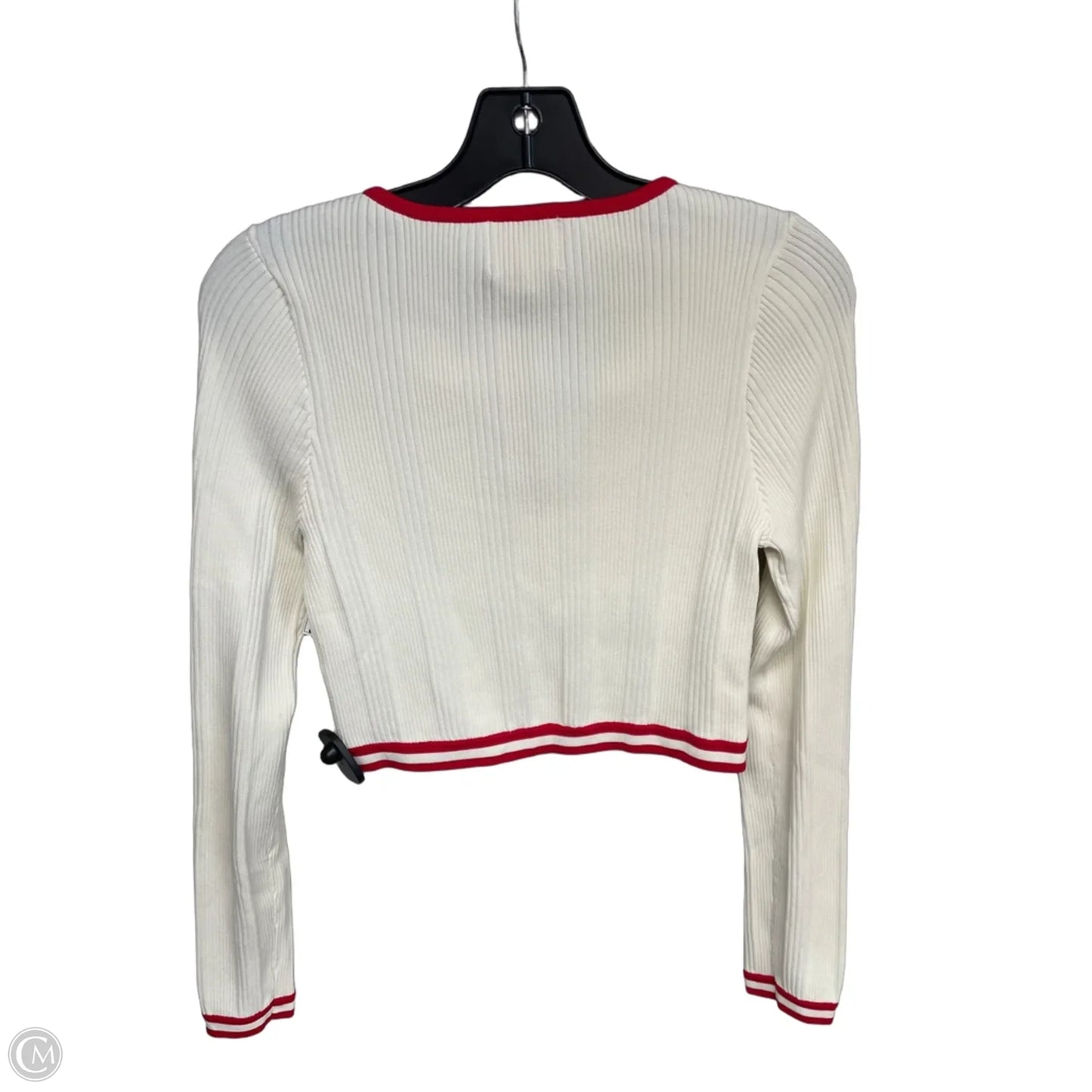 Cardigan By Solid & Striped In Cream & Red, Size: S