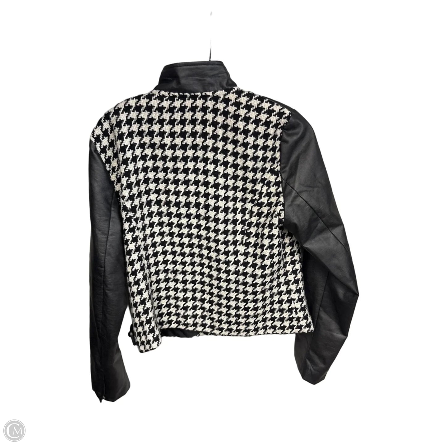 Jacket Moto By Ana In Black & White, Size: L