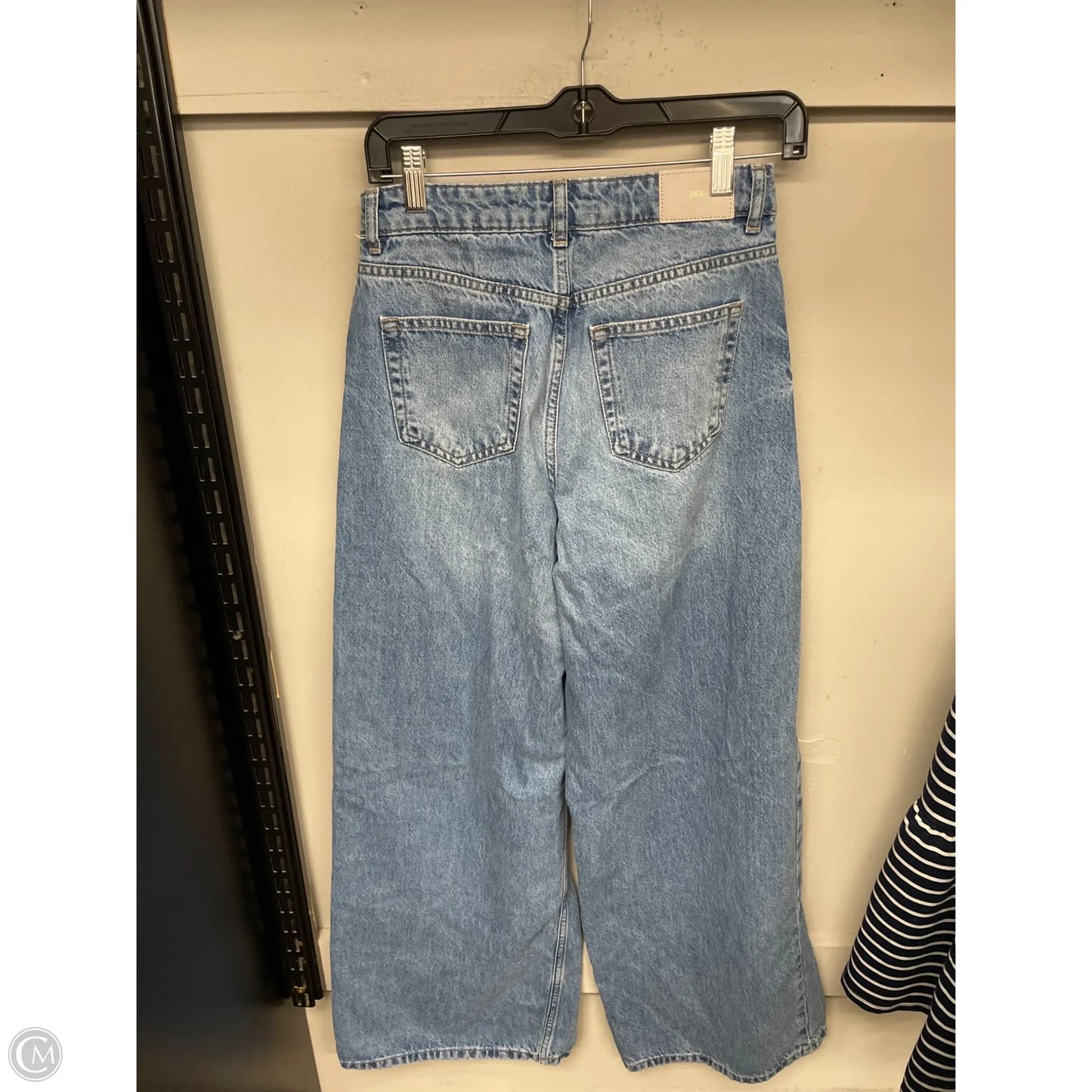 Jeans Wide Leg By Zara In Blue Denim, Size: 2