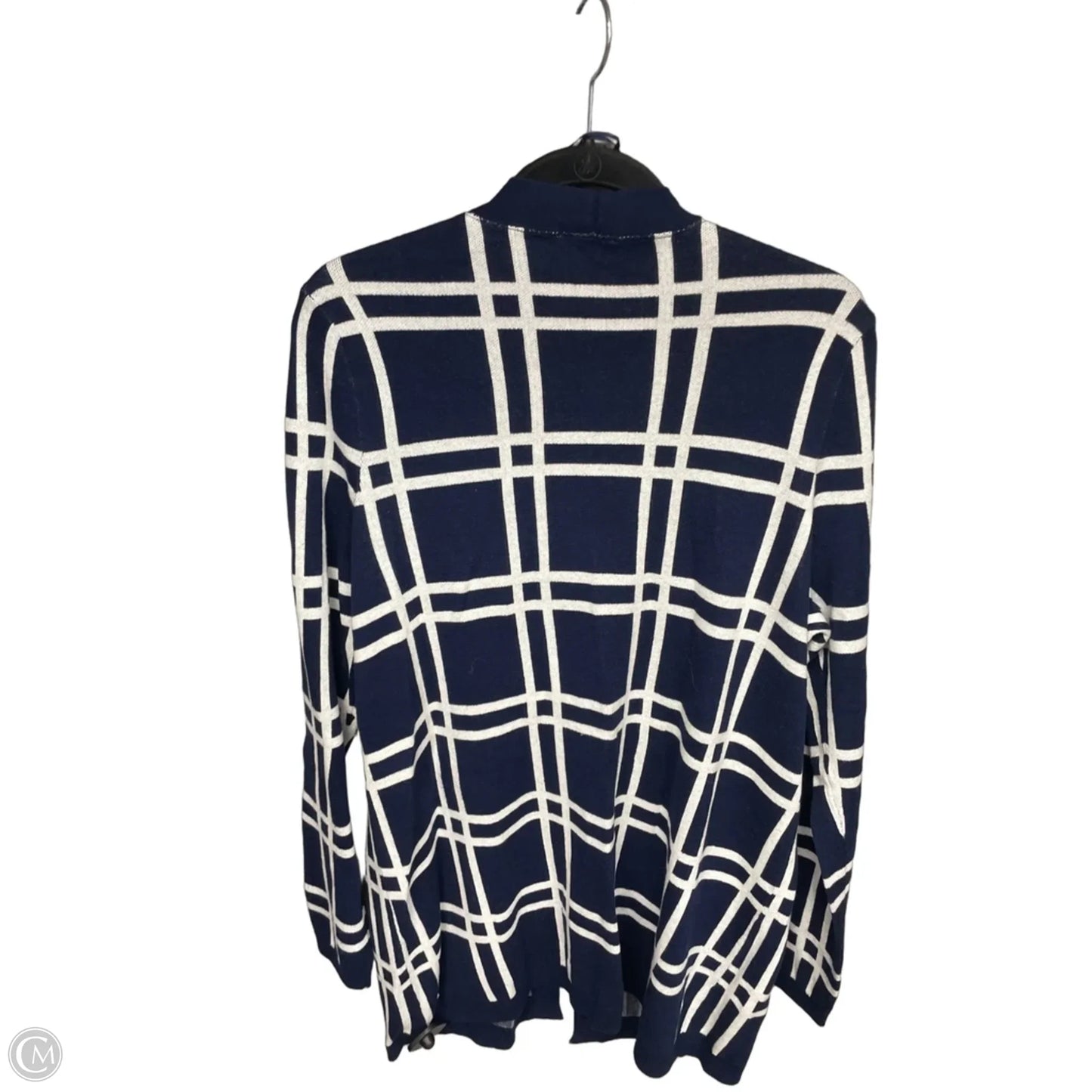 Cardigan By Kim Rogers In Blue & White, Size: Xl