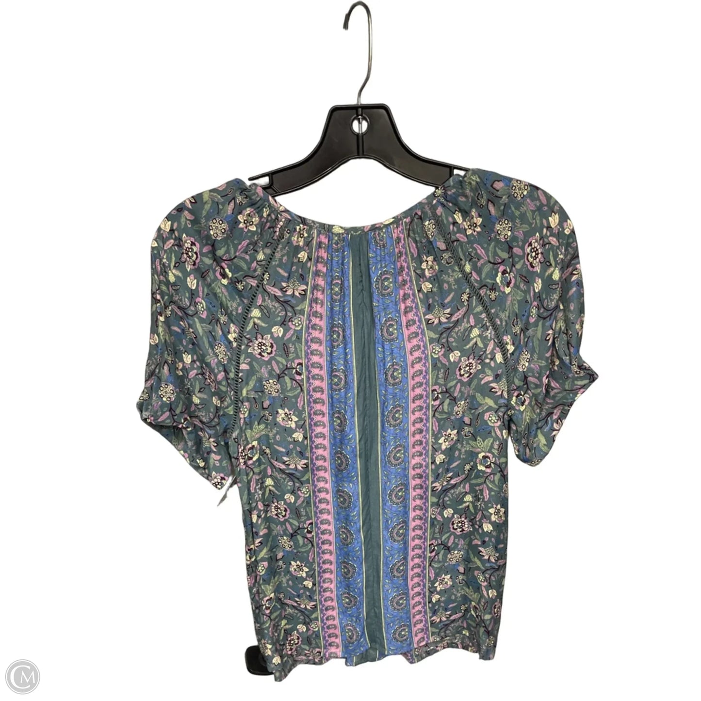 Top Short Sleeve By Lucky Brand In Floral Print, Size: Xs