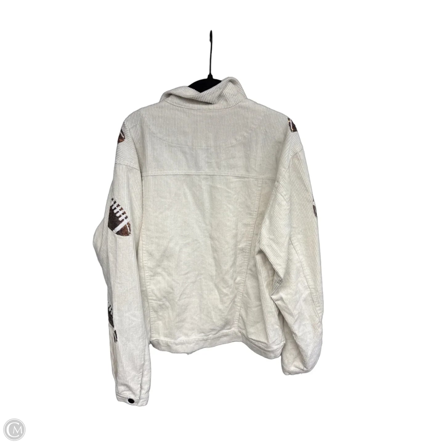 Jacket Shirt By Clothes Mentor In Cream, Size: M