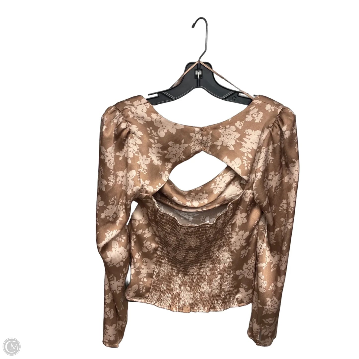 Top Long Sleeve By Astr In Brown, Size: M