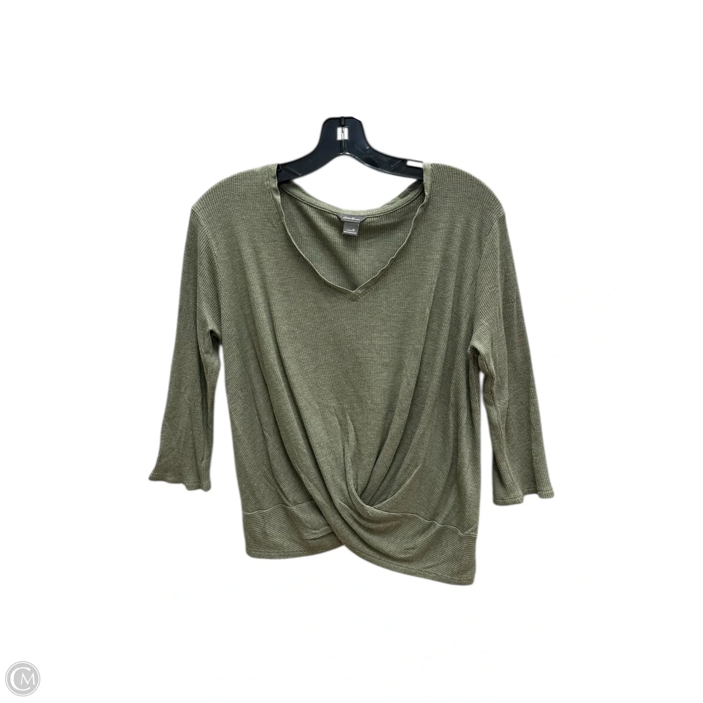 Top 3/4 Sleeve By Eddie Bauer In Green, Size: M