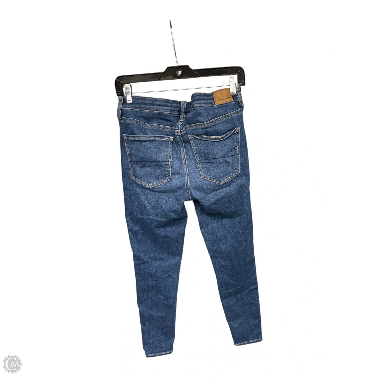 Jeans Skinny By American Eagle In Blue Denim, Size: 8
