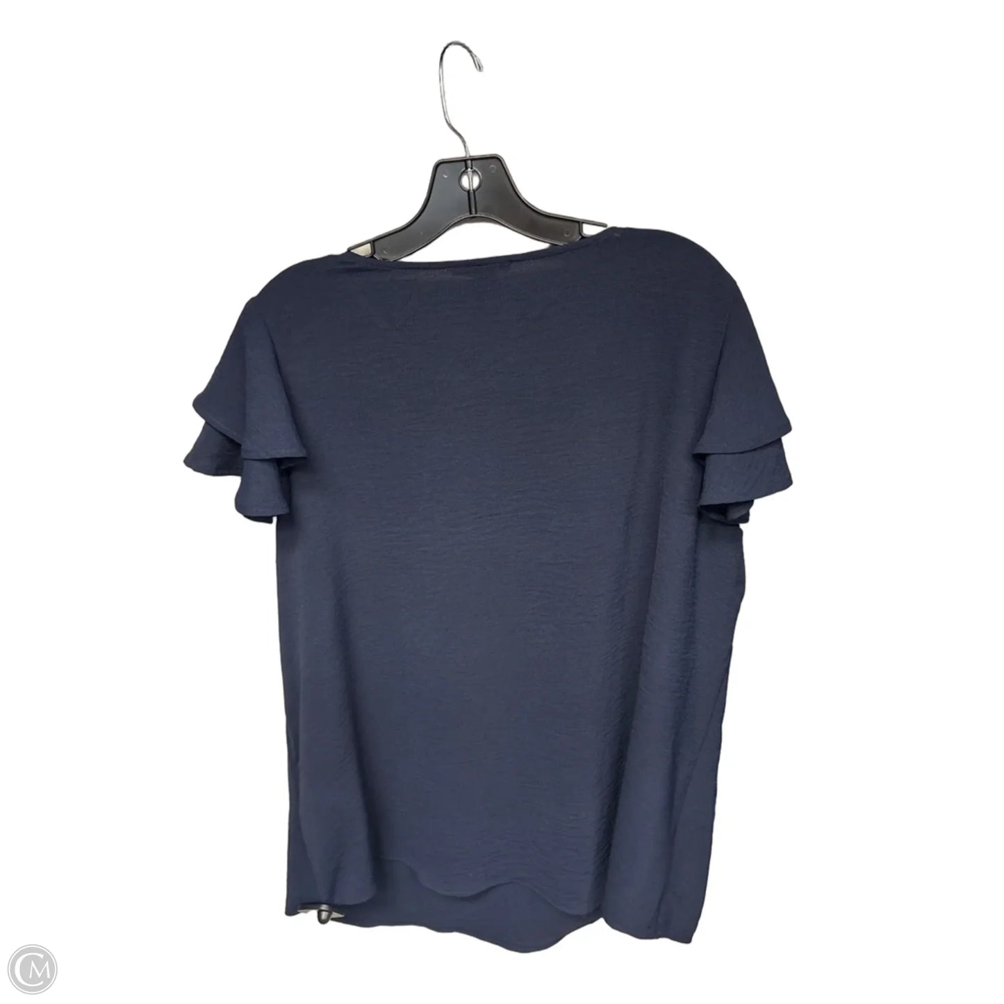Top Short Sleeve By Adrianna Papell In Navy, Size: 1x