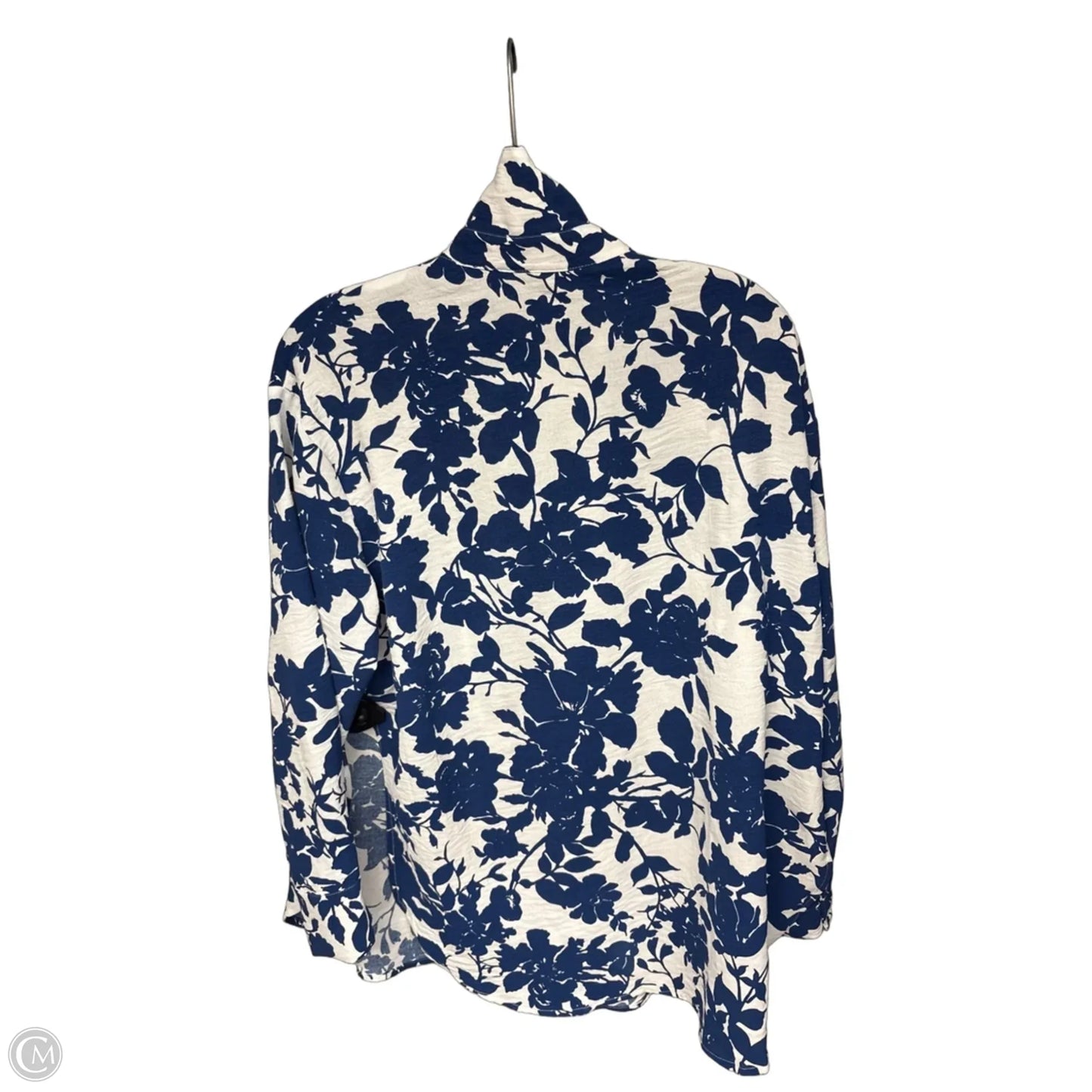 Top Long Sleeve By Hyfve In Blue & White, Size: M