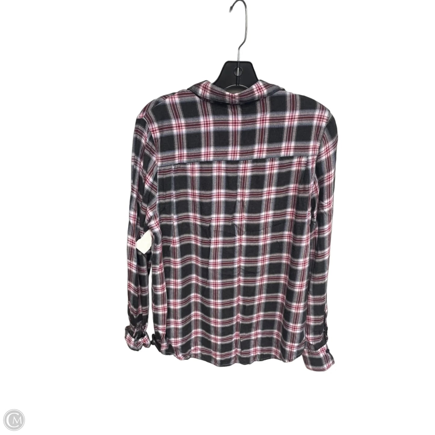 Top Long Sleeve By Beachlunchlounge In Plaid Pattern, Size: M