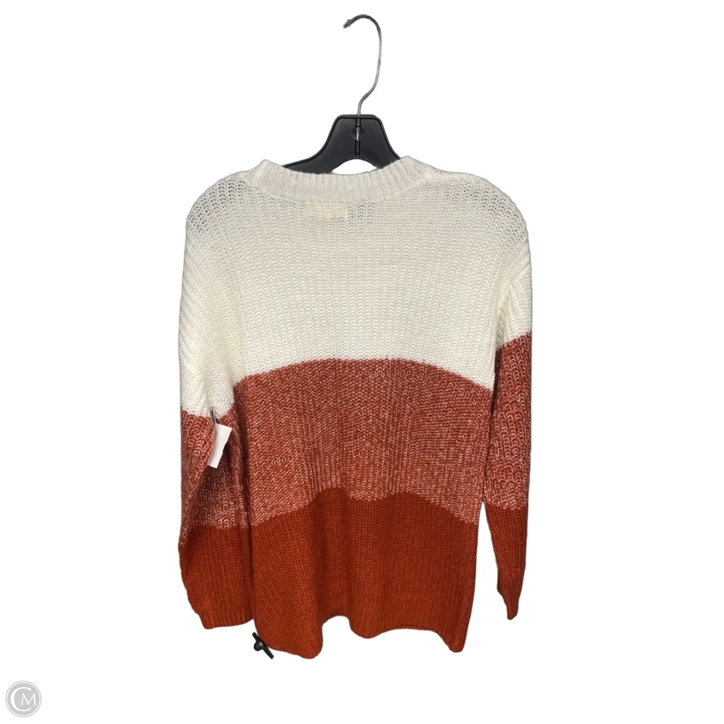 Sweater By Its Our Time In Orange & White, Size: M