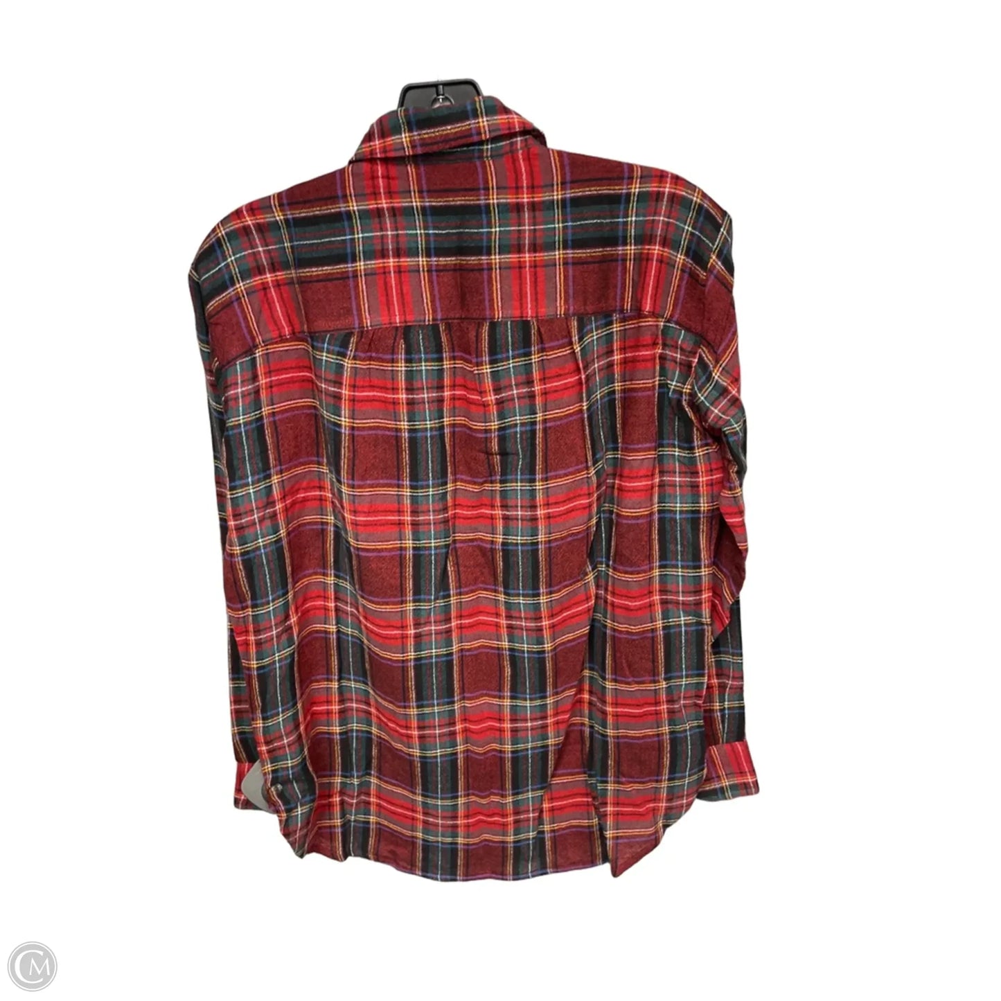Top Long Sleeve By Madewell In Plaid Pattern, Size: Xxs