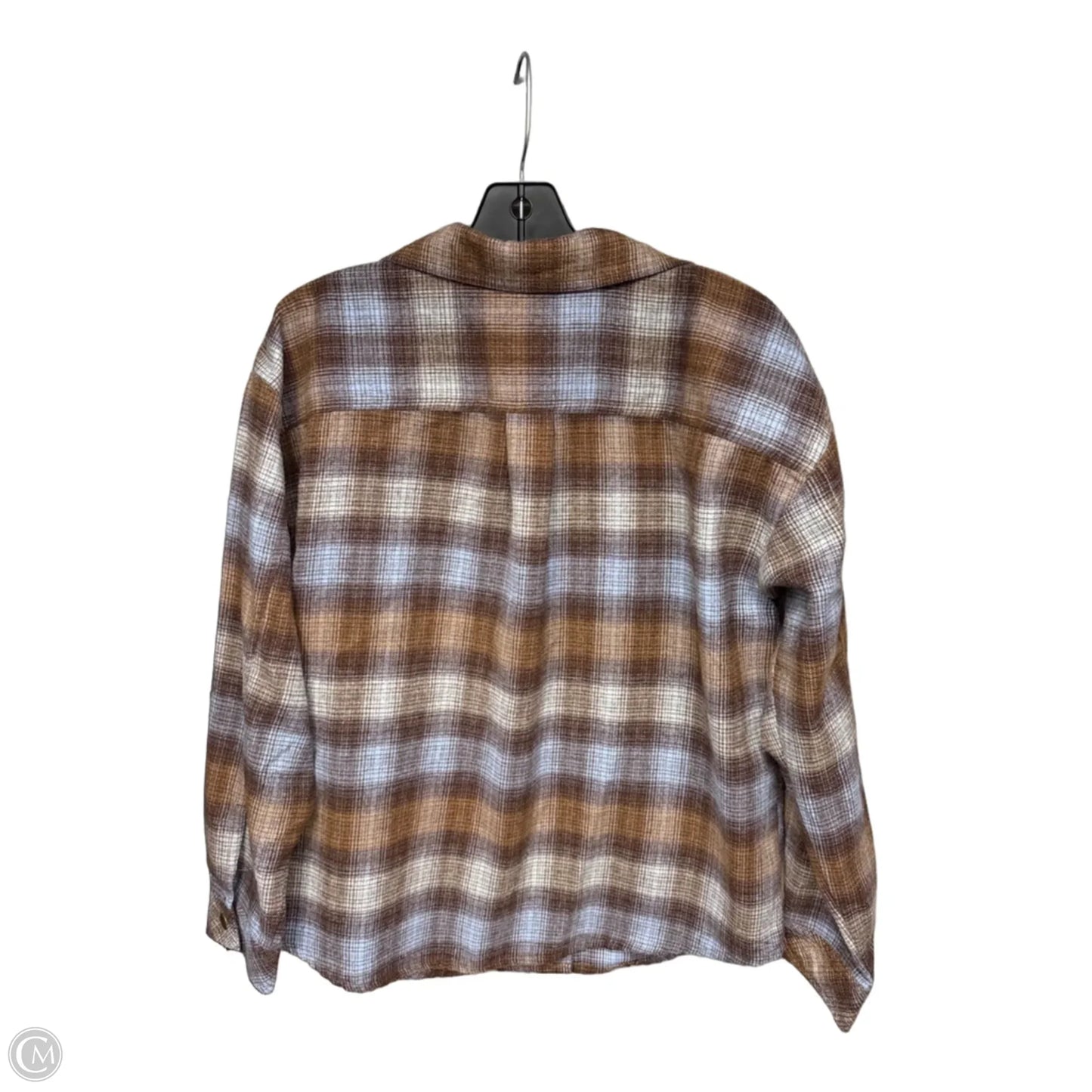 Jacket Shirt By Ruby Rd In Blue & Brown, Size: Lp