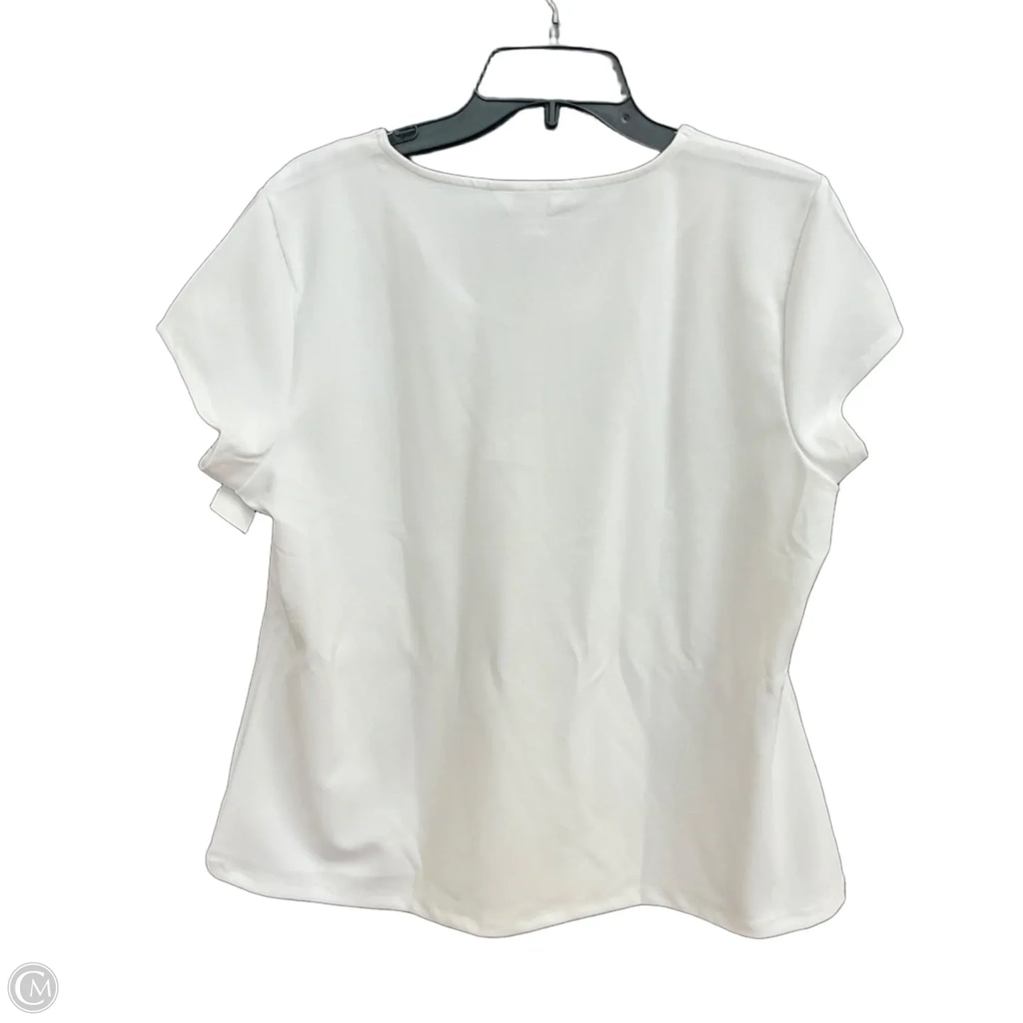 Top Short Sleeve By Liz Claiborne In White, Size: Xl
