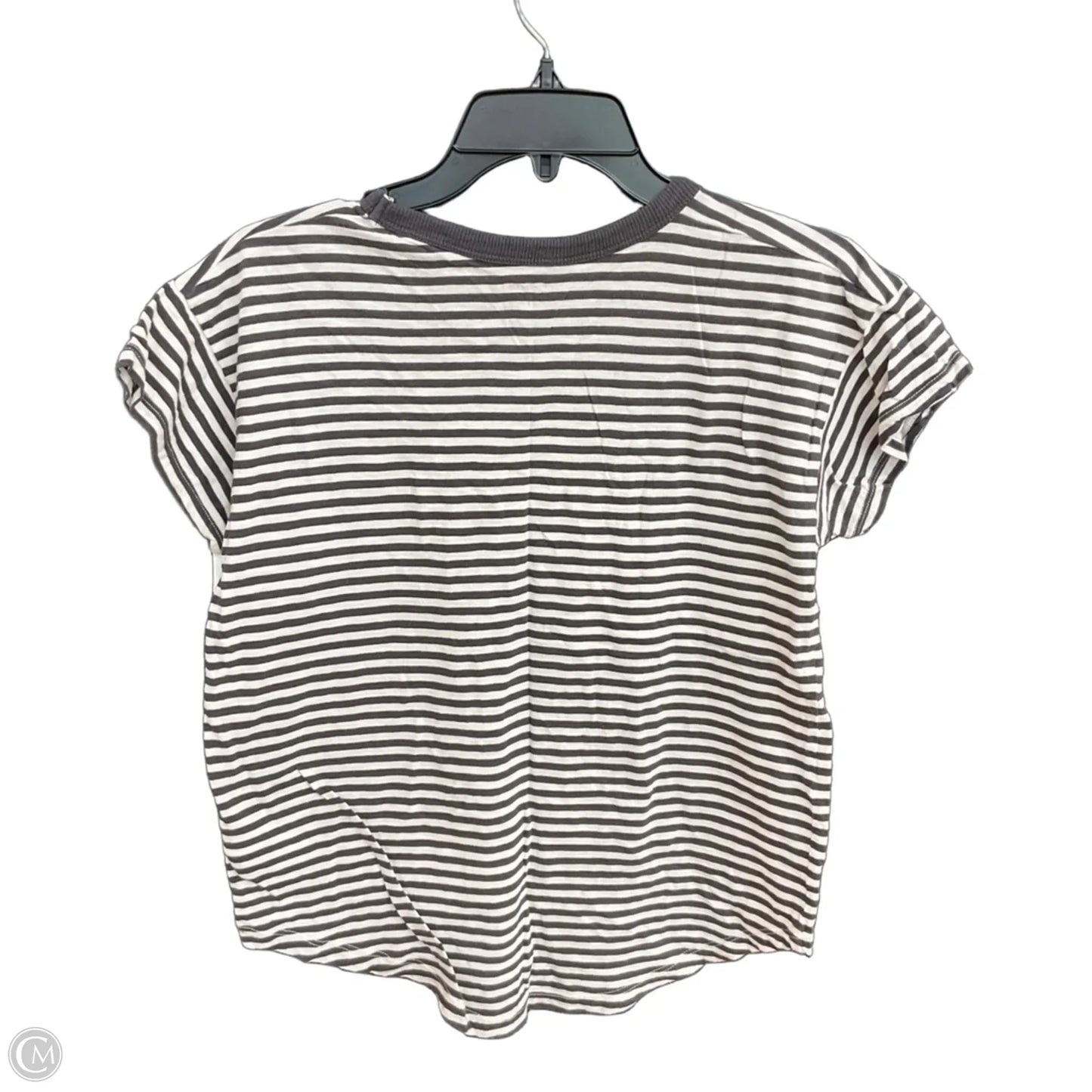Top Short Sleeve Basic By Madewell In Striped Pattern, Size: M