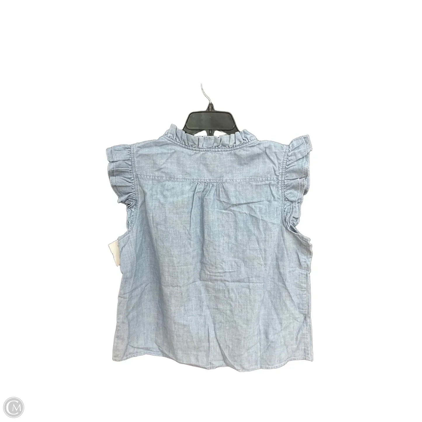 Blouse Sleeveless By J. Crew In Blue Denim, Size: L