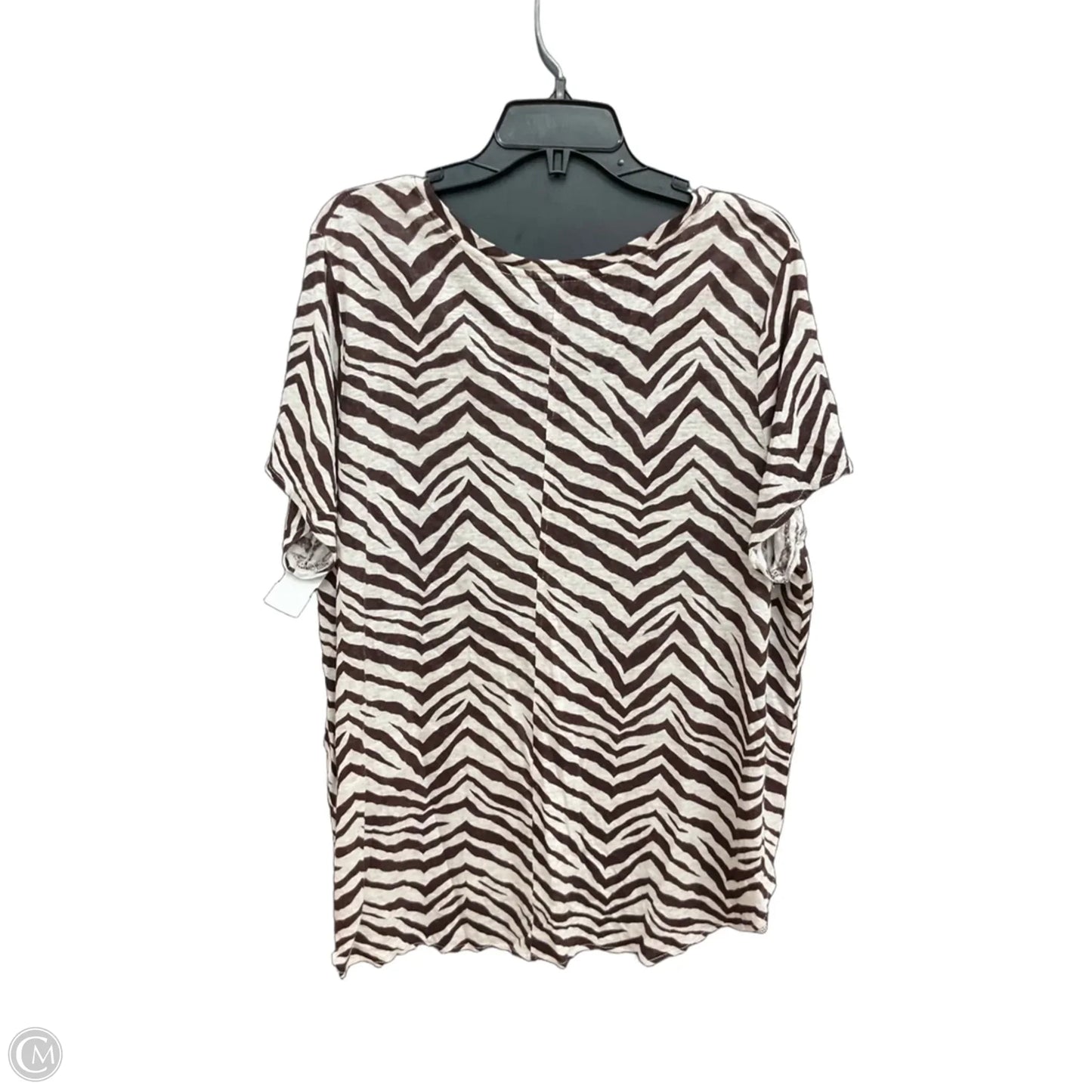 Top Short Sleeve By Tahari In Brown, Size: 2x