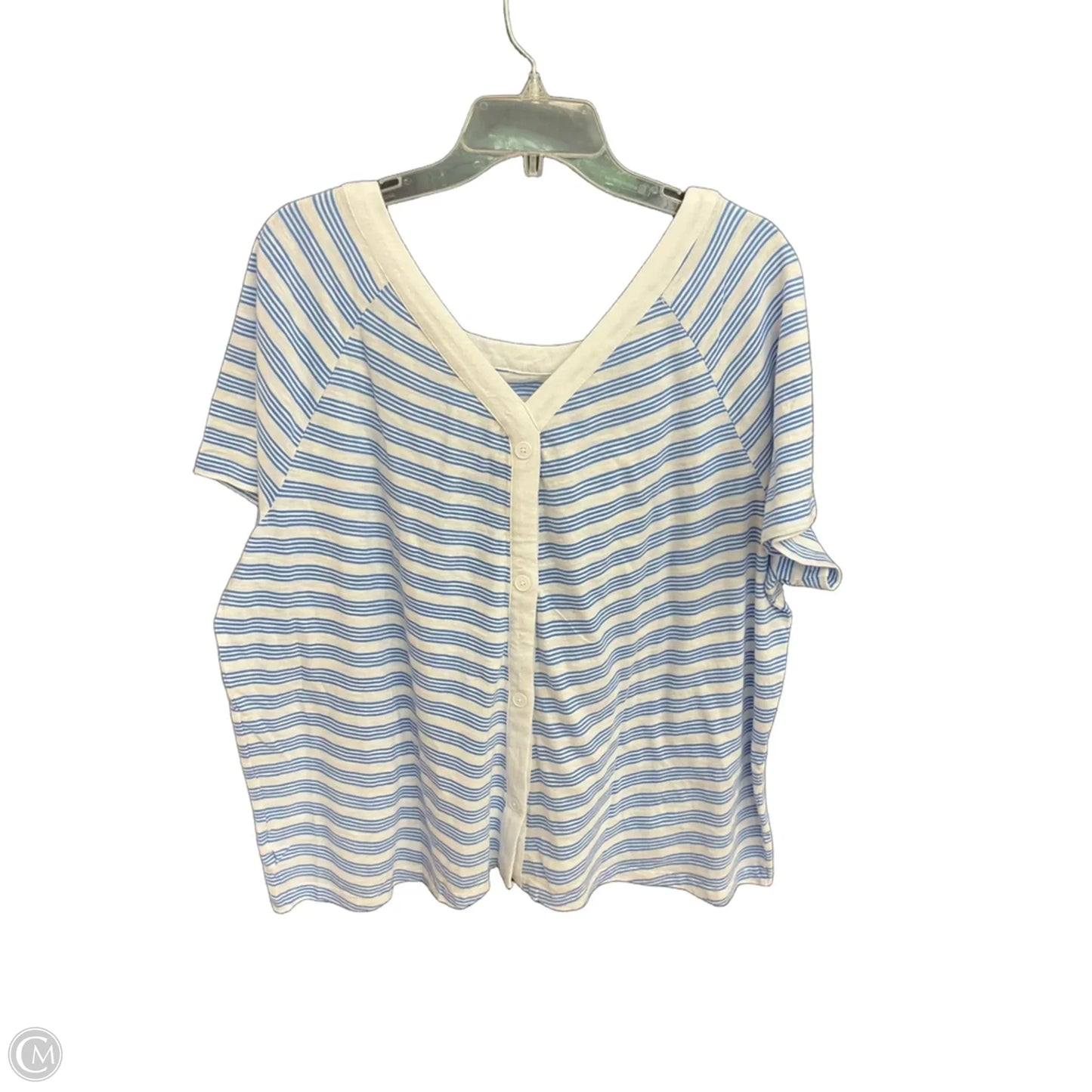 Top Short Sleeve By Talbots In Striped Pattern, Size: 2x