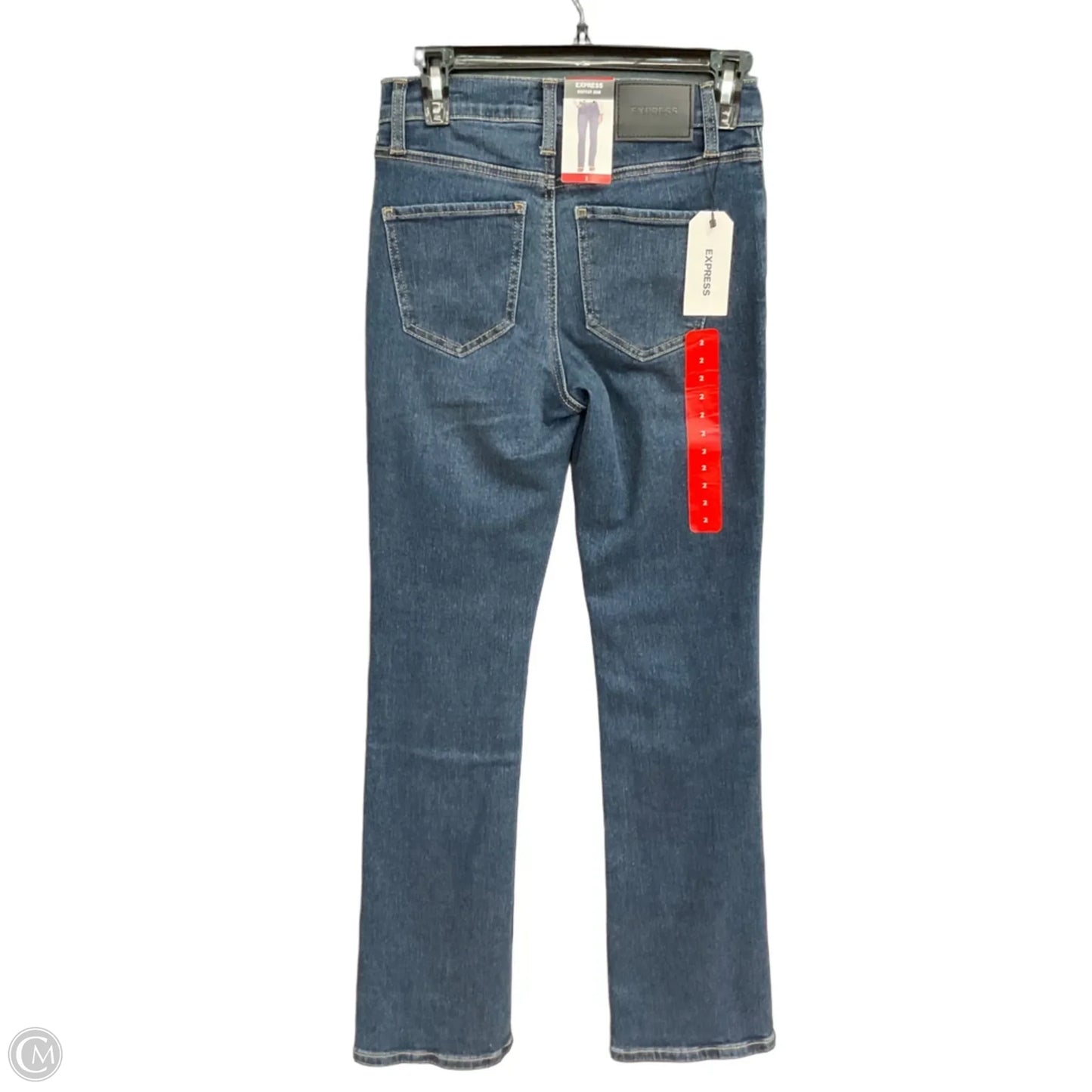 Jeans Boot Cut By Express In Blue Denim, Size: 2