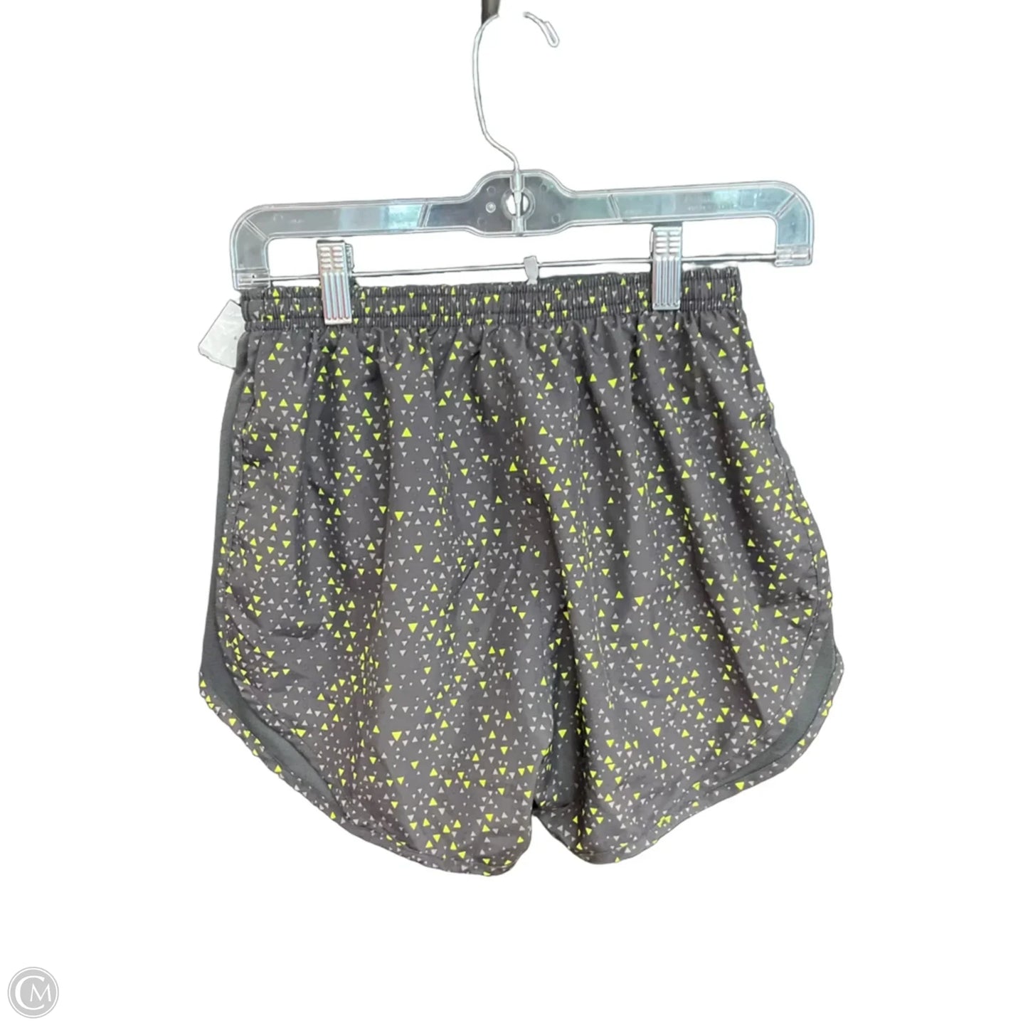 Athletic Shorts By Nike Apparel In Grey & Yellow, Size: S