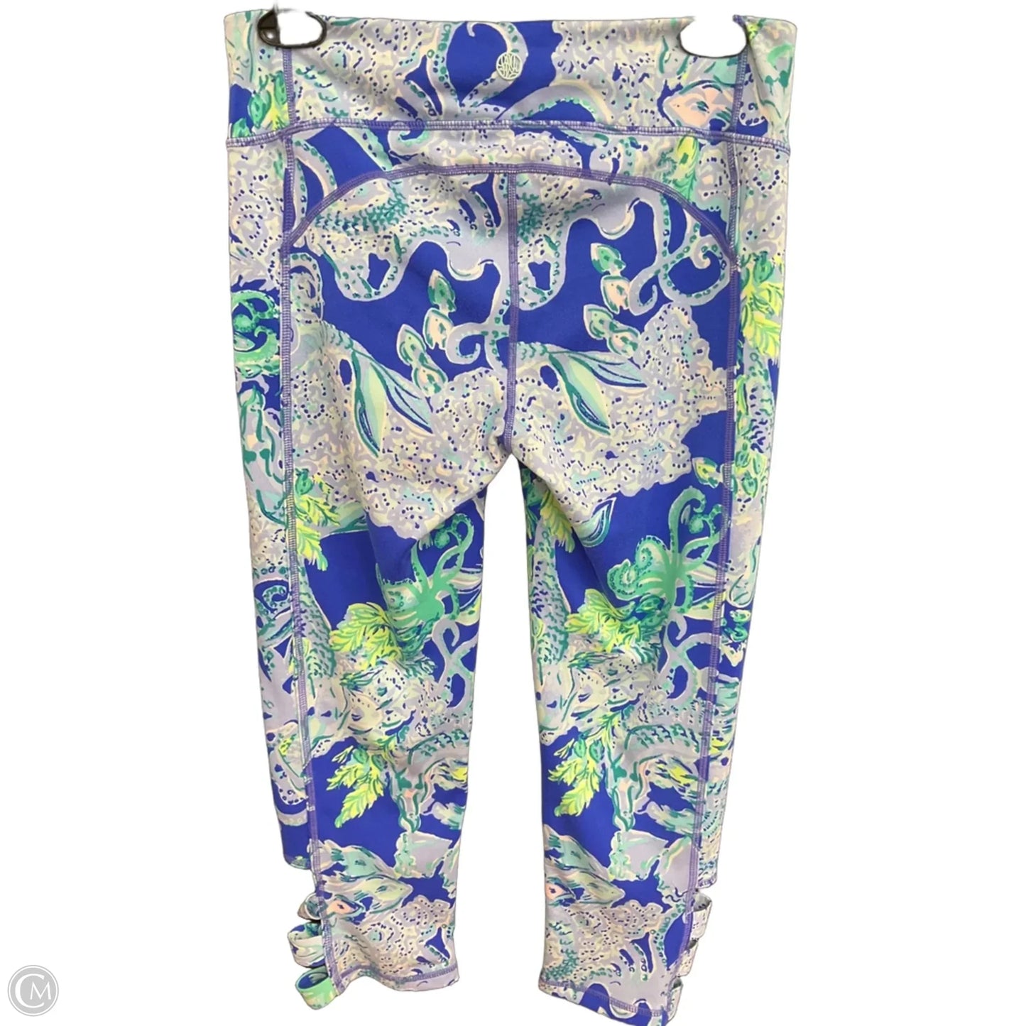Capris Designer By Lilly Pulitzer In Blue & Green, Size: M