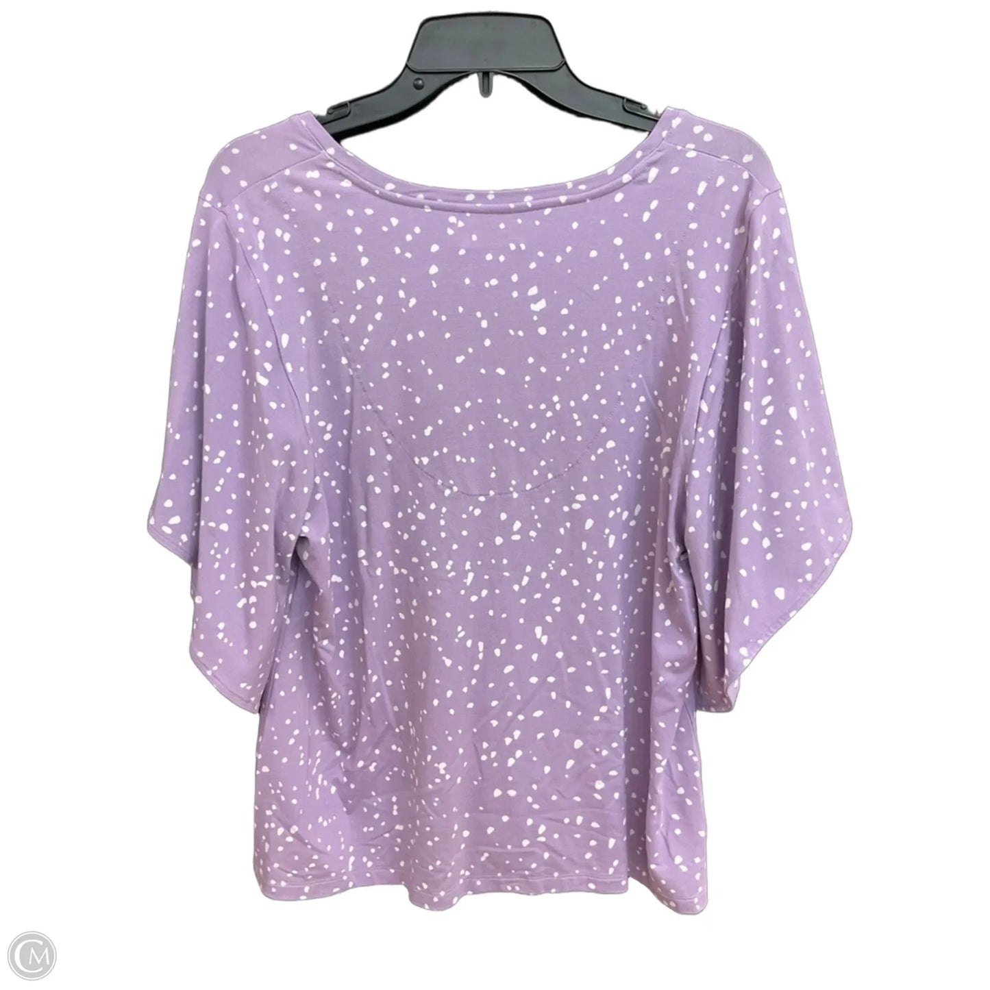 Top Short Sleeve By Chicos In Purple & White, Size: 2
