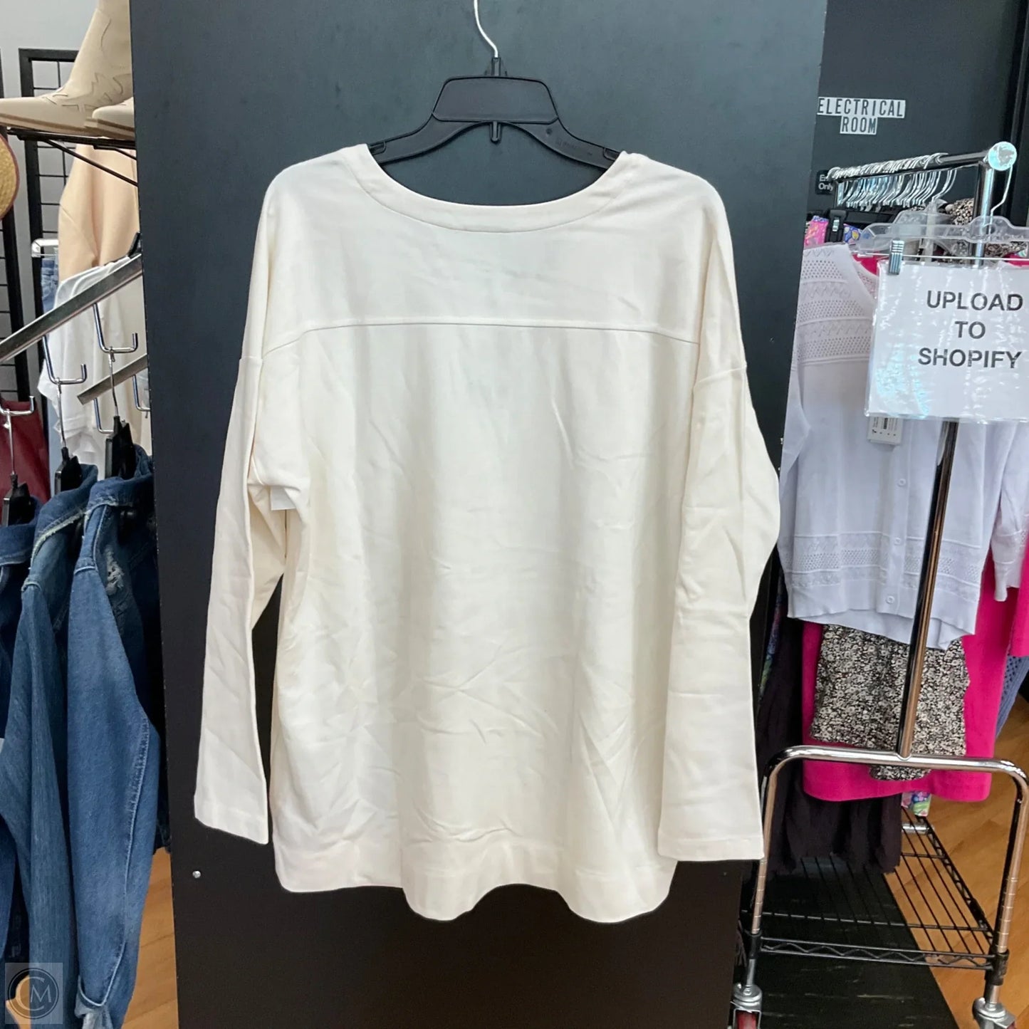 Top Long Sleeve By J. Jill In Cream, Size: L