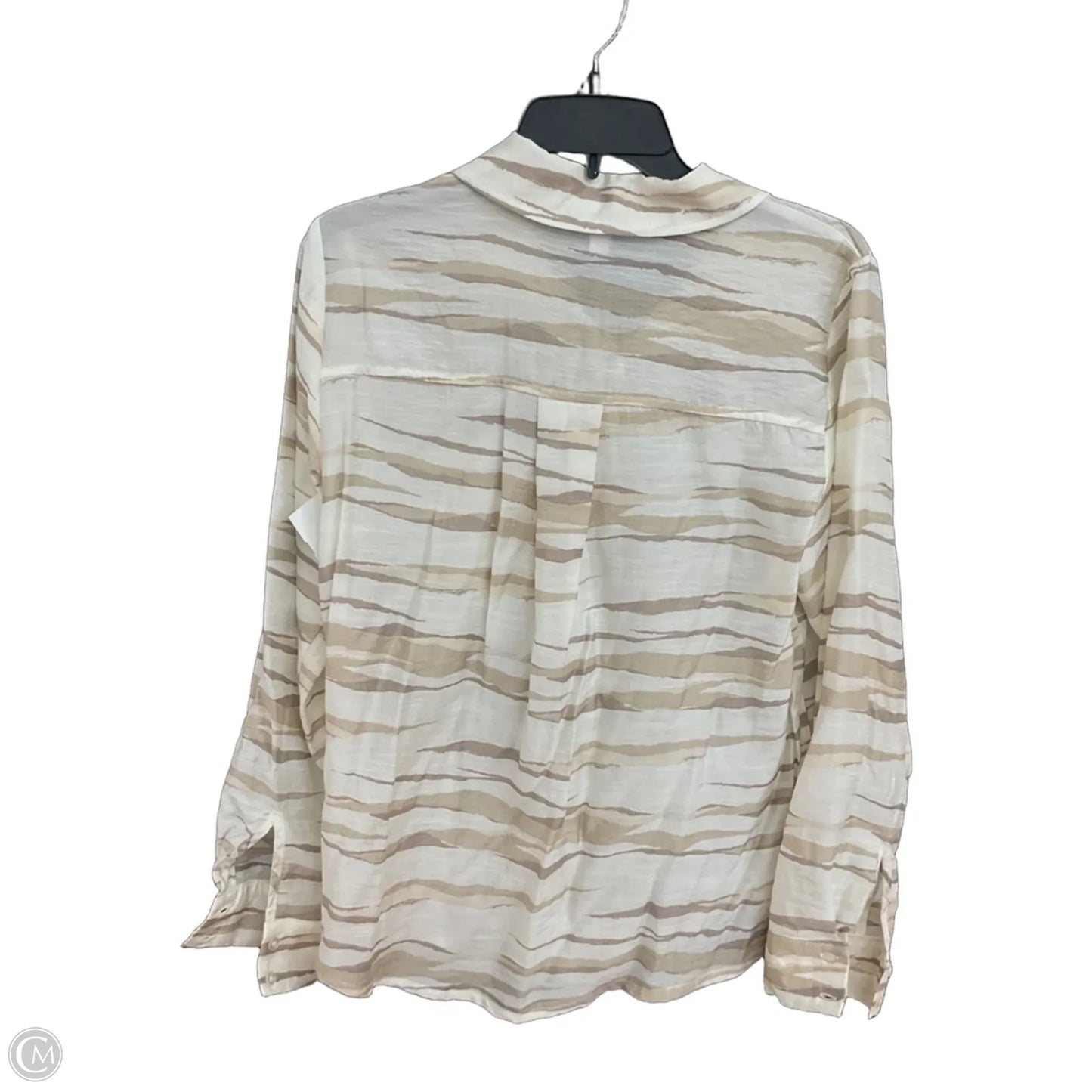 Blouse Long Sleeve By Evereve In Striped Pattern, Size: S