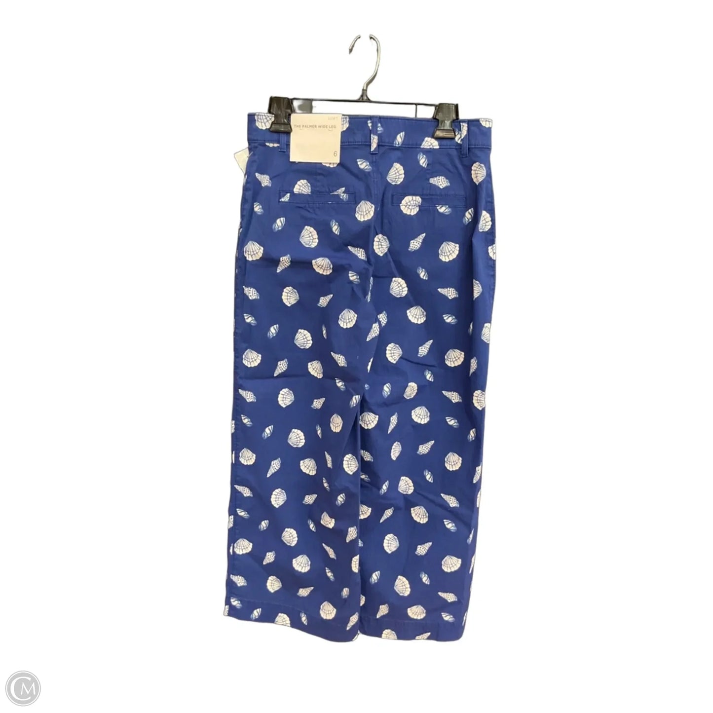 Pants Cropped By Loft In Blue & White, Size: 6